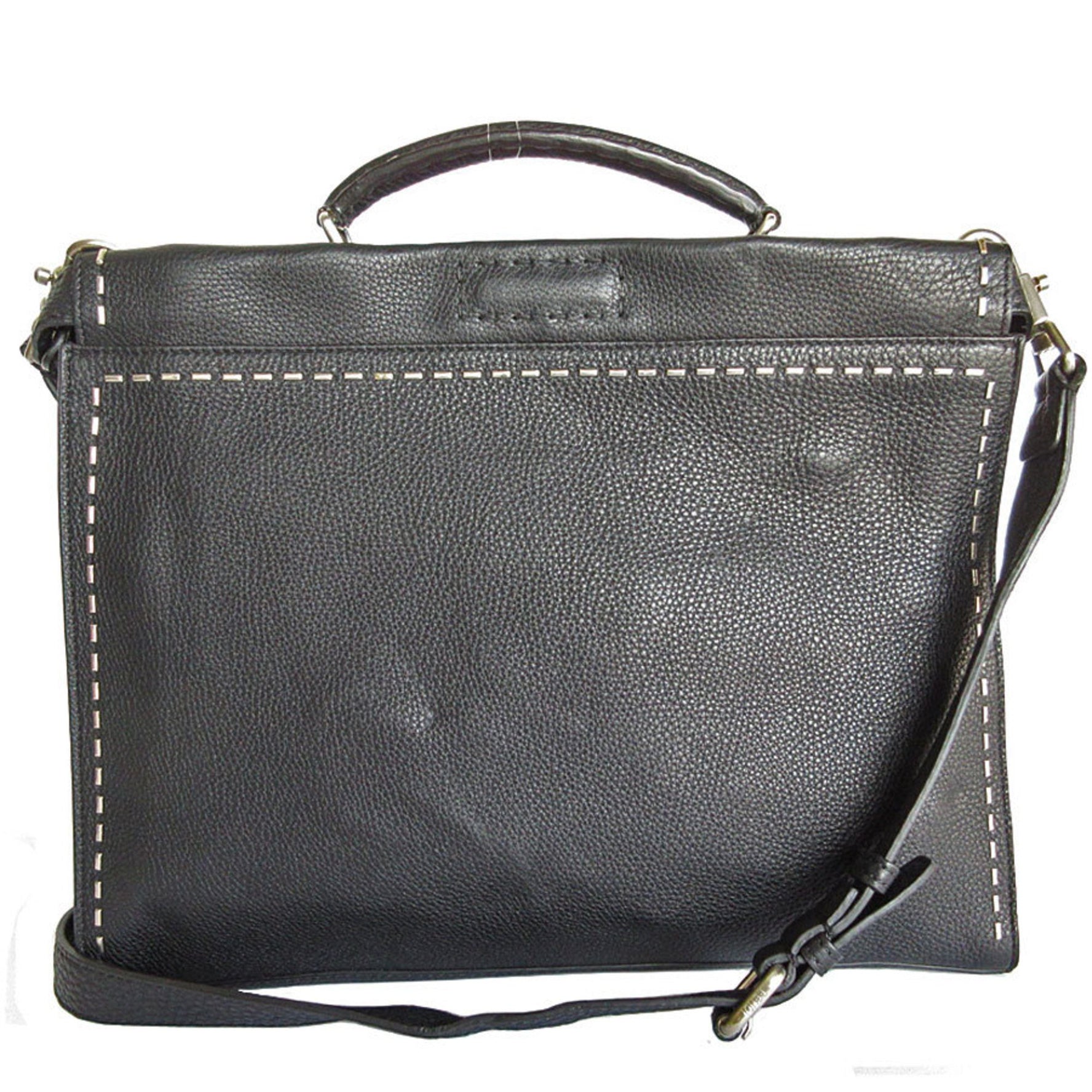 FENDI handbag shoulder bag Selleria Peekaboo Fit leather silver