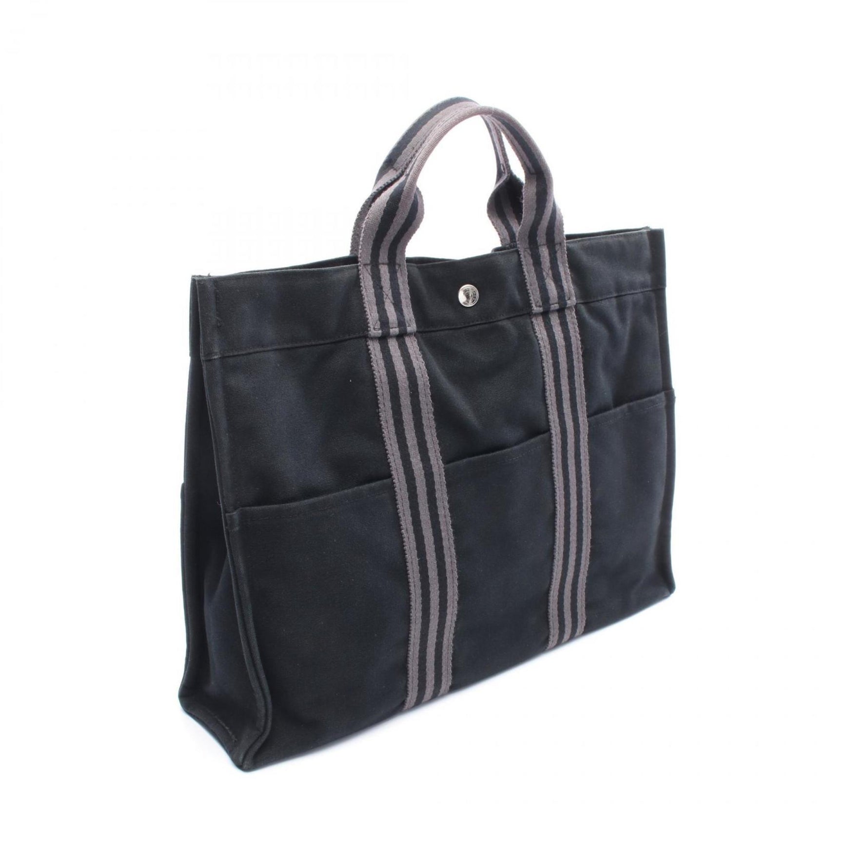 Hermes Hermès Four Tou MM Tote Bag, Canvas, Black and Gray