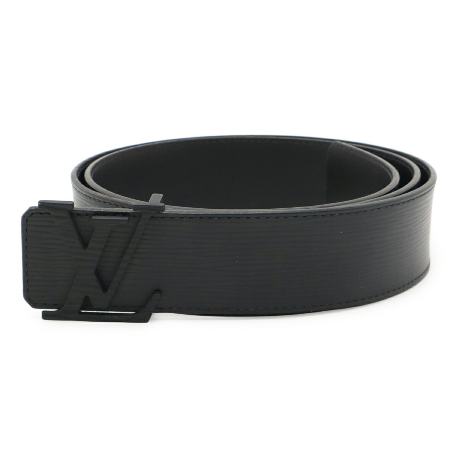 LOUIS VUITTON Epi Leather Centurion LV Initial Belt in Black, Noir, #95