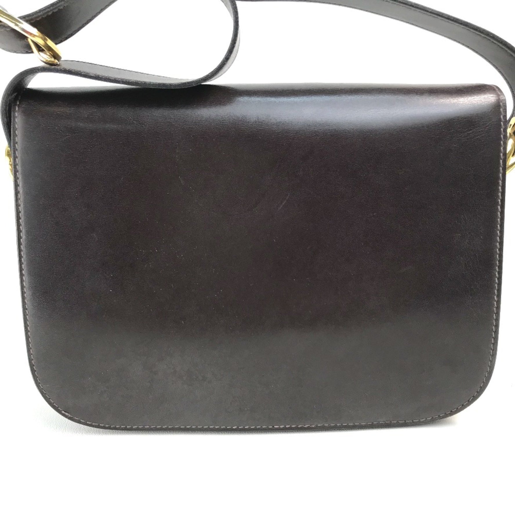 CELINE vintage Bag Shoulder Bag Dark x GoldHardware