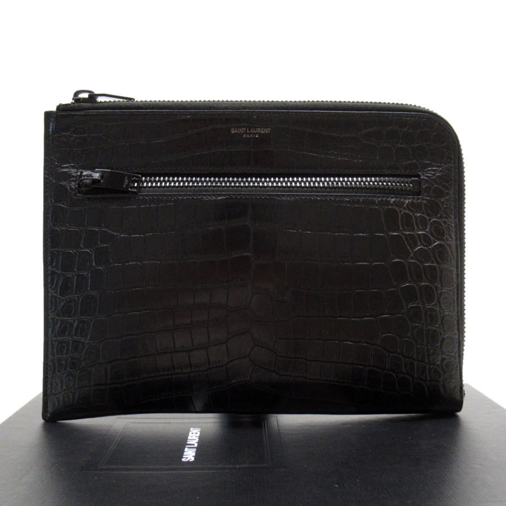 Saint Laurent Clutch Bag Embossed Leather