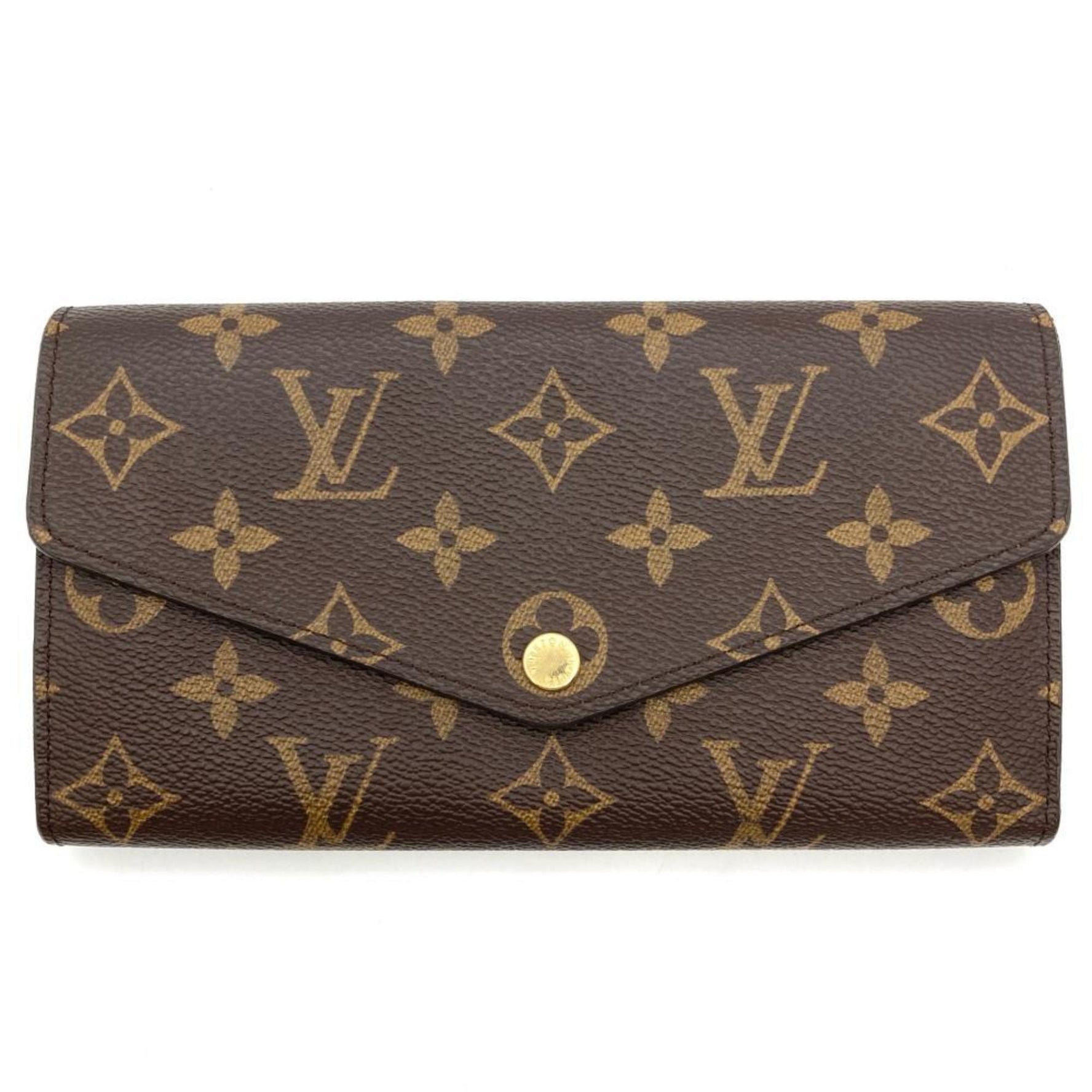 Louis Vuitton Portefeuille Sarah Bi-fold Long Wallet Monogram Canvas Brown