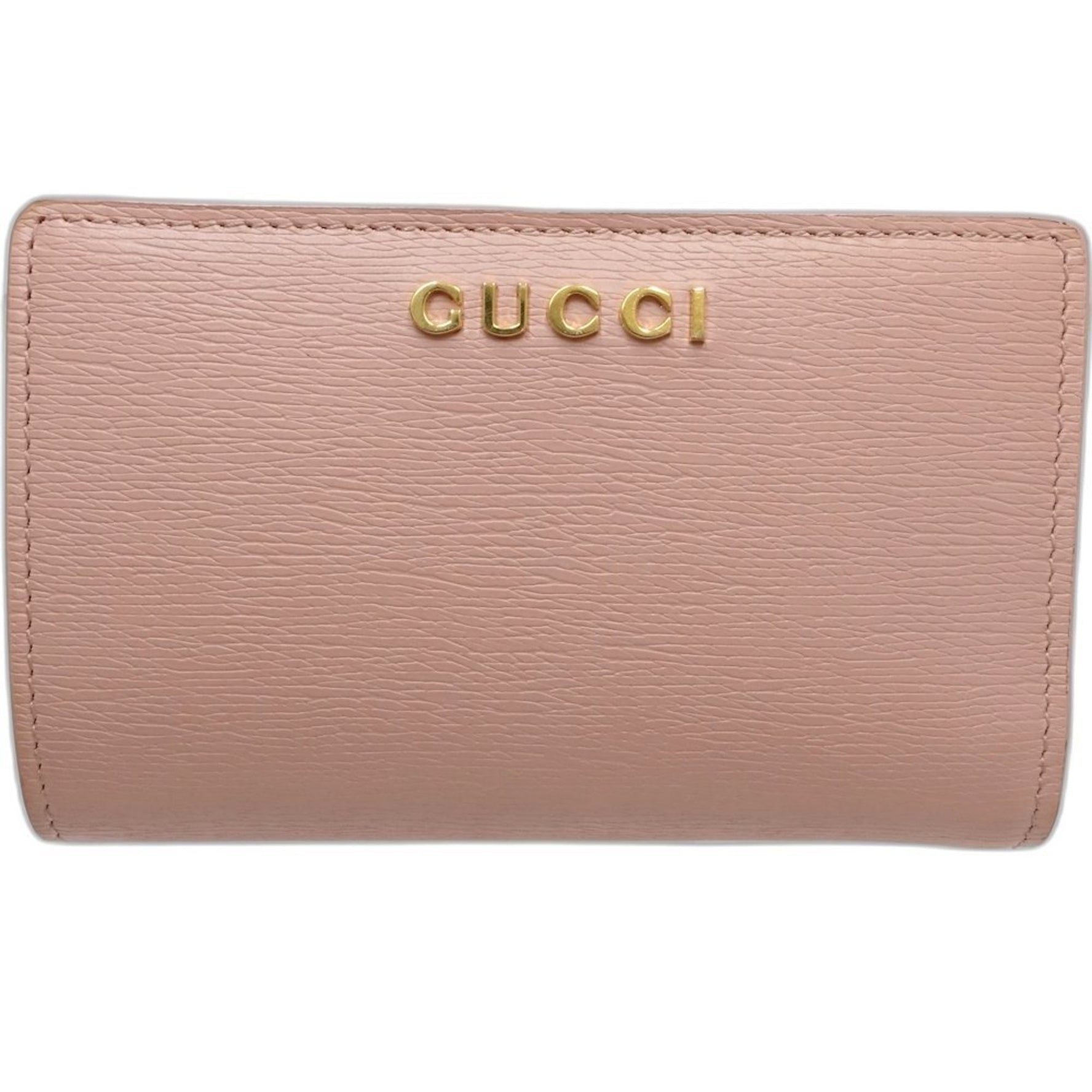 GUCCI Bi-fold Wallet Script Business Card Holder/Card Case Leather