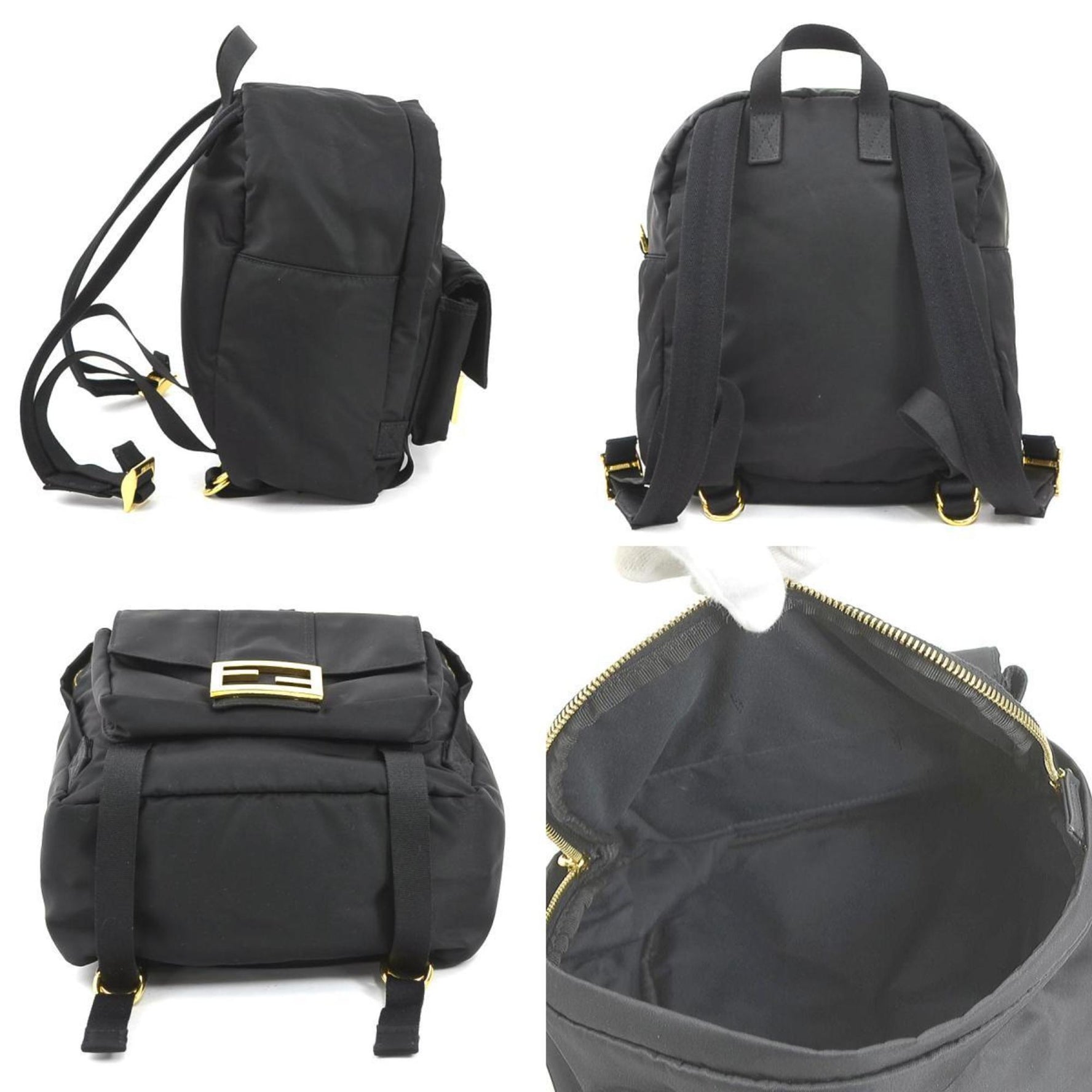 Fendi Backpack Nylon Gold
