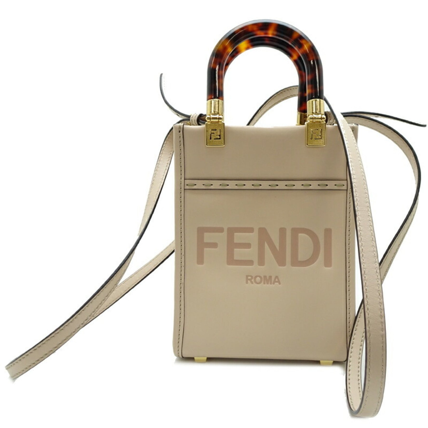 Fendi Sunshine Shopper Small Shoulder Bag Leather