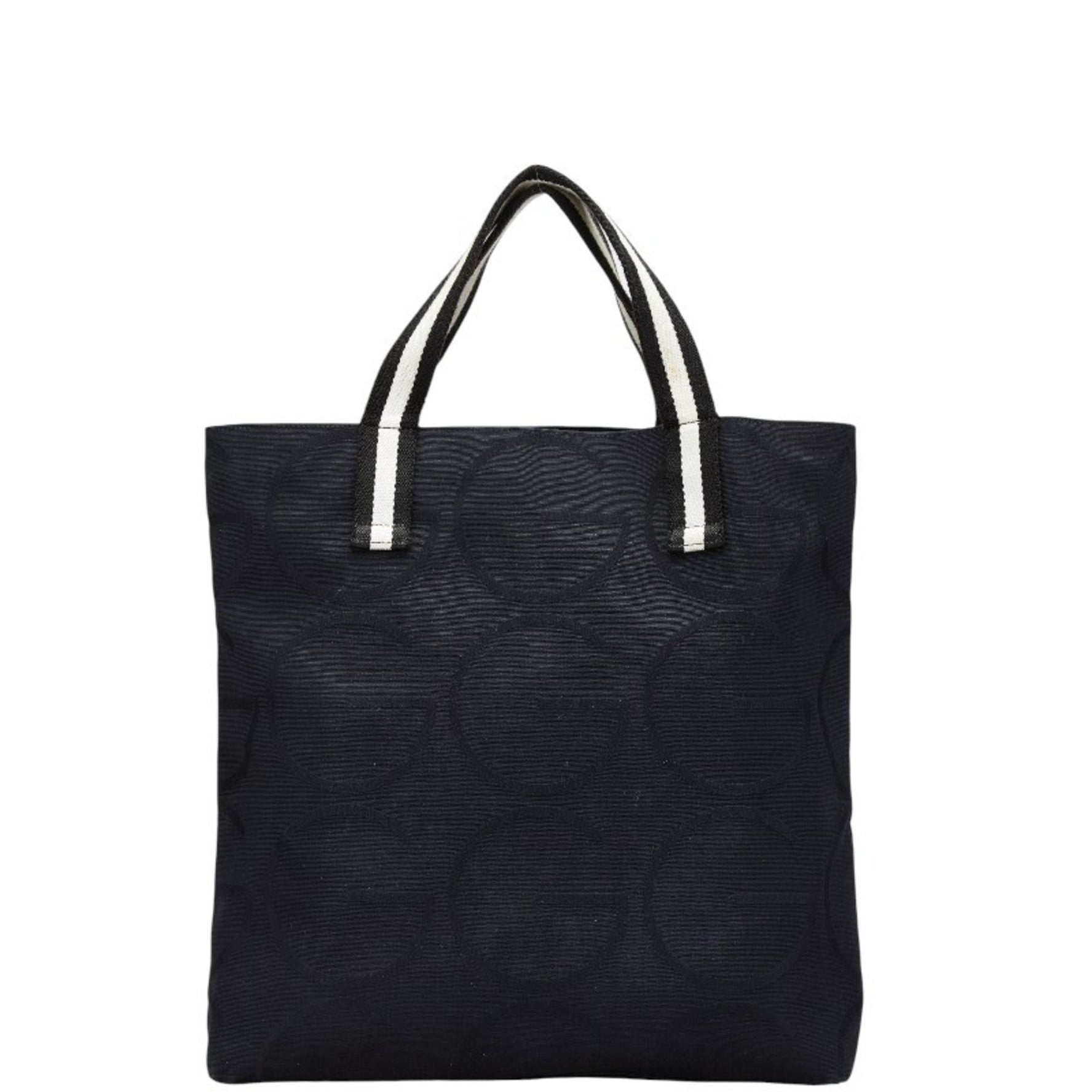 Gucci G Logo Tote Bag Black and White Canvas