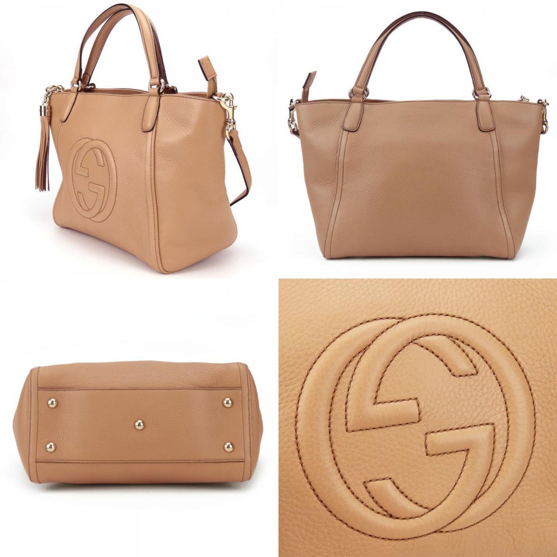 Gucci Handbag Soho Interlocking Tassel Leather Shoulder Bag