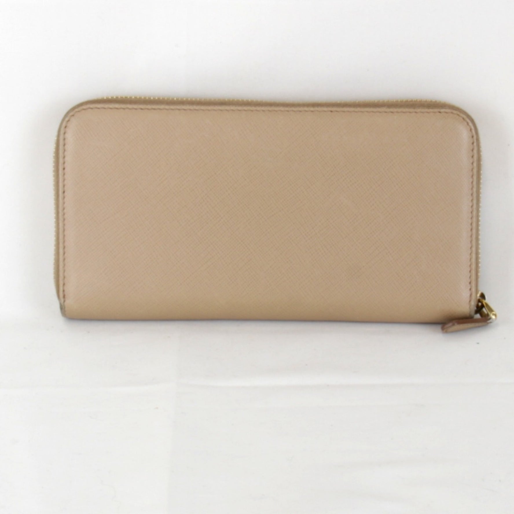 PRADA Saffiano Round Zip Wallet Long Leather