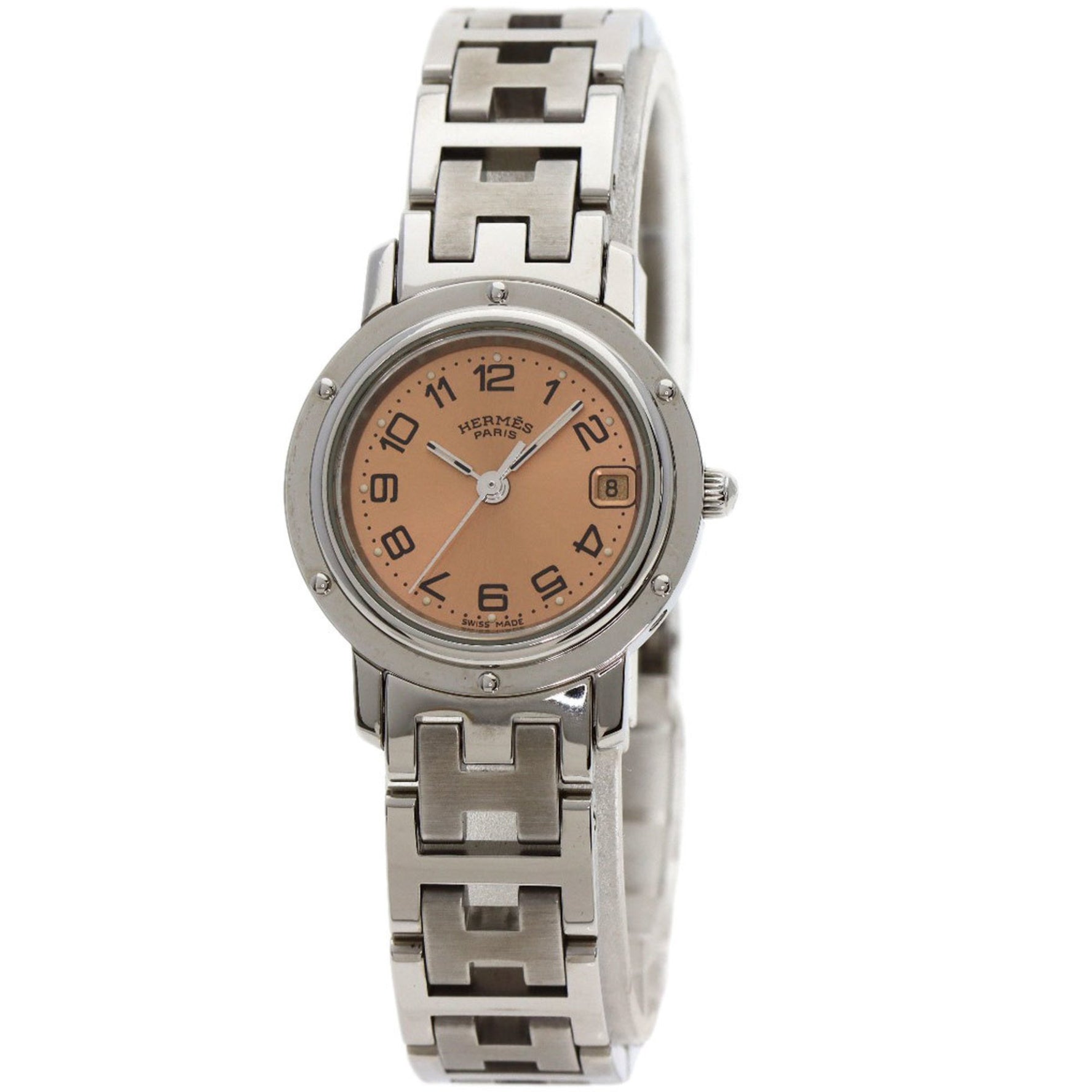 Hermes Clipper Watch Stainless Steel SS Ladies
