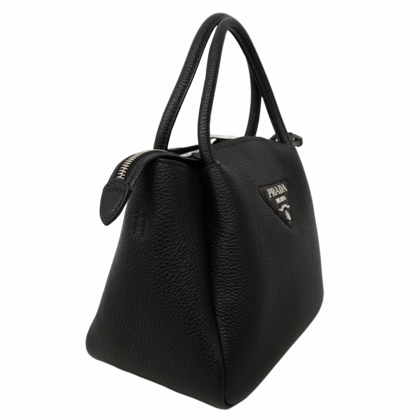 Prada Flue Vitello Dino Leather Handbag in Bag