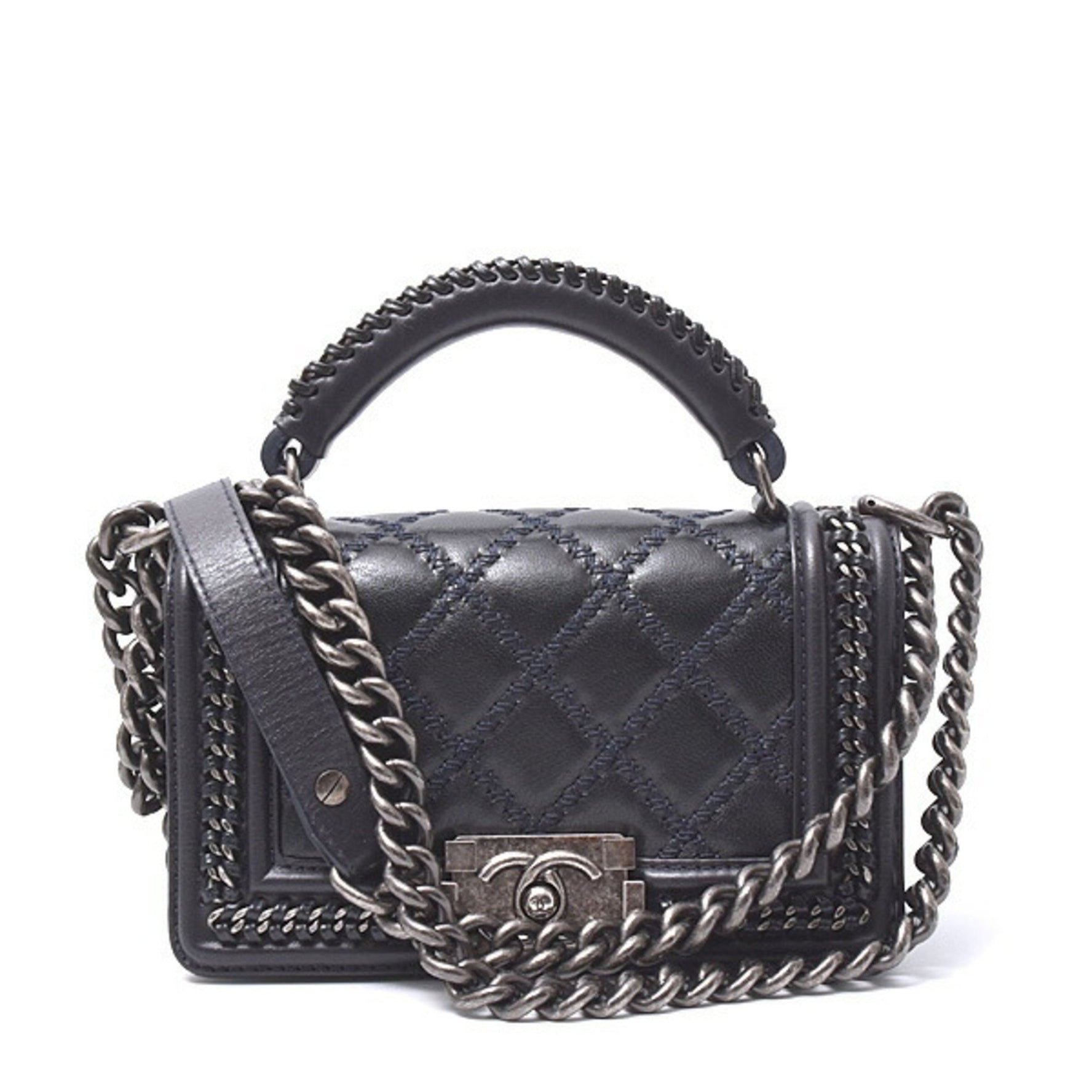 Chanel Ladies Boy Chain Shoulder Bag Matelasse Leather