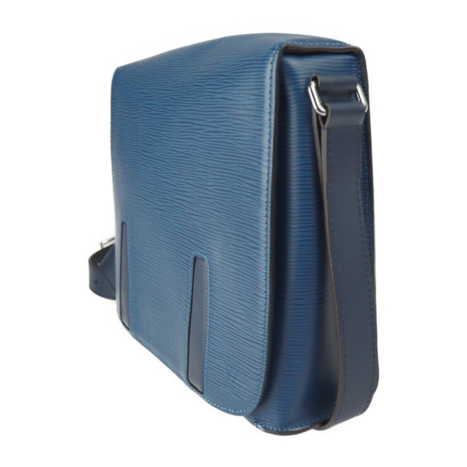 Louis Vuitton Harrington Messenger PM Shoulder Bag Epi Leather Blue Azure Silver Metal Fittings