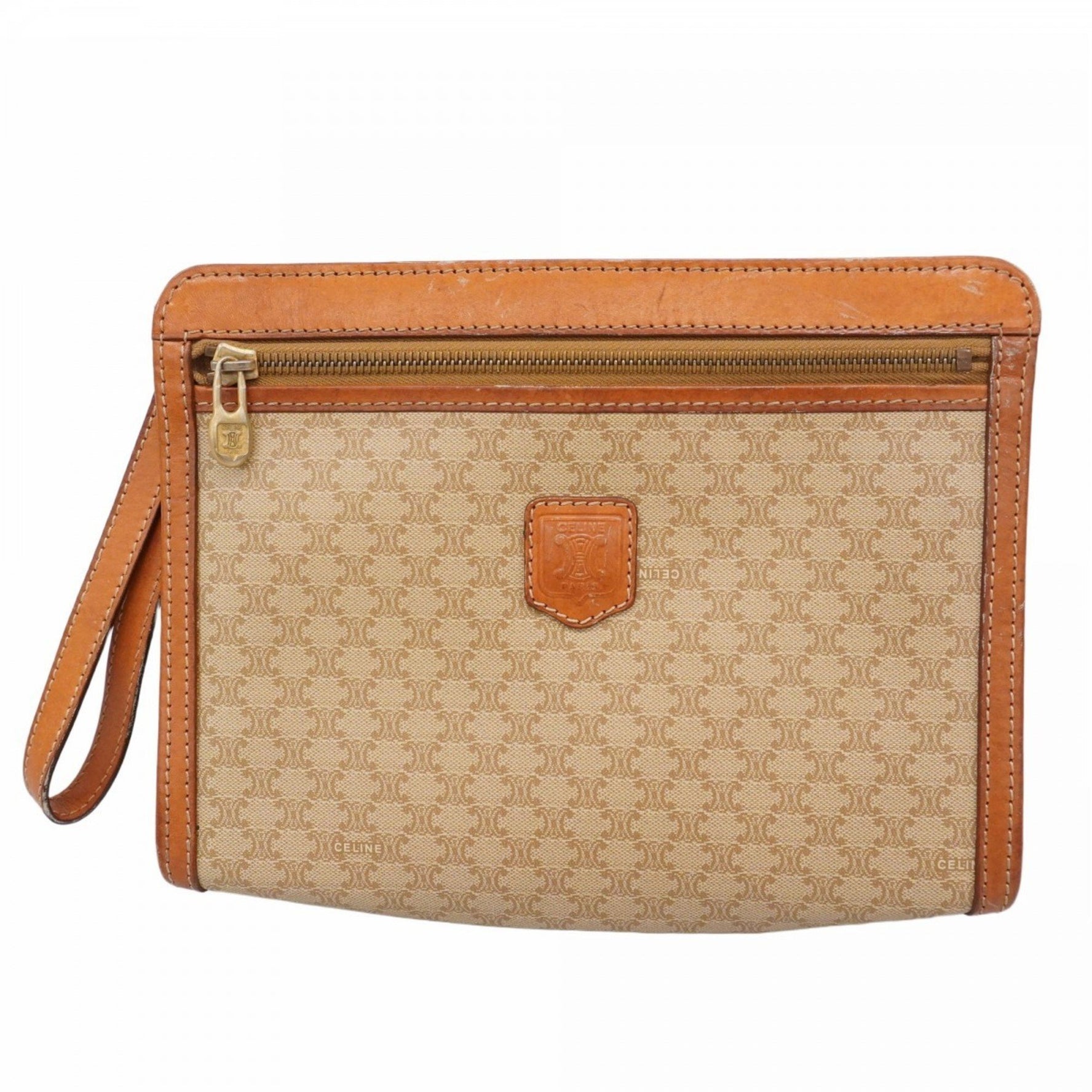 Celine Clutch Bag Macadam Beige Light Brown Men's