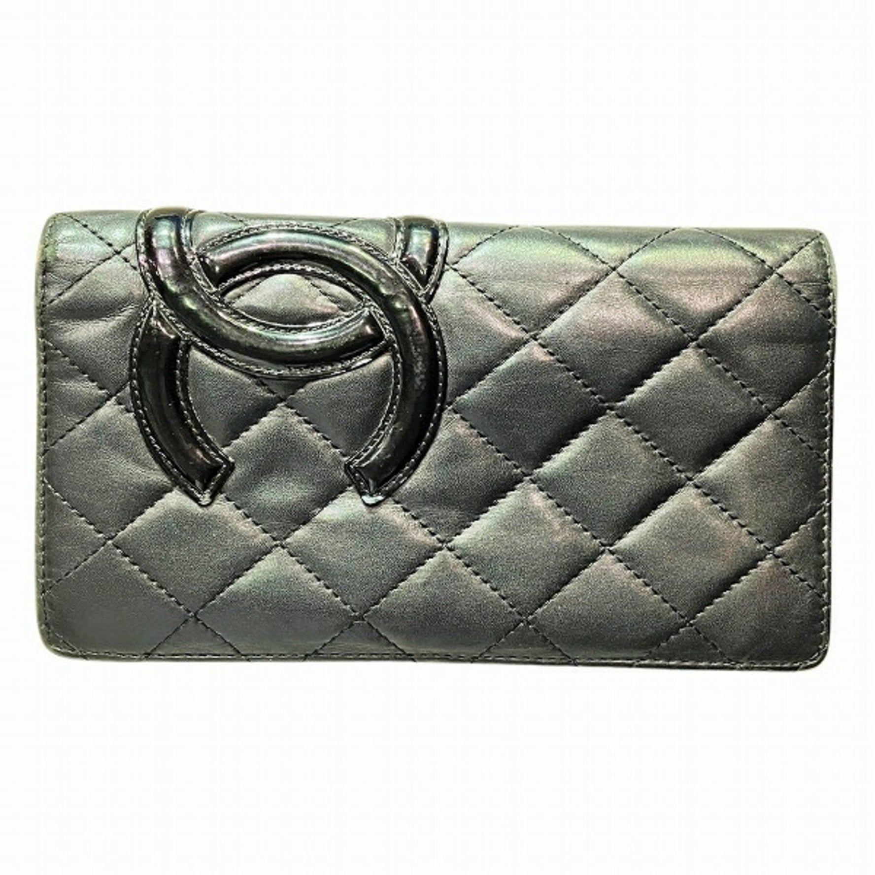 CHANEL Cambon Line Matelasse Bifold Wallet Long