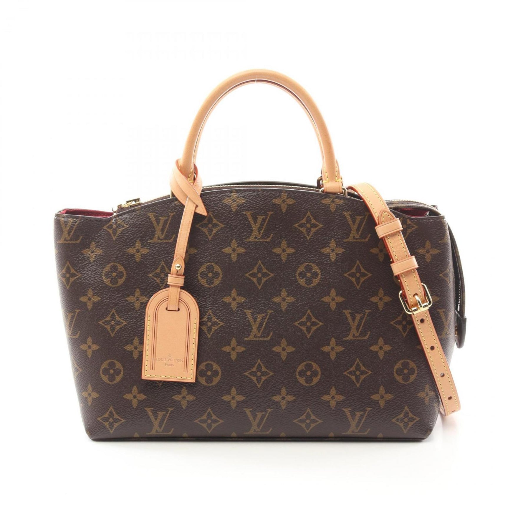 LOUIS VUITTON Petit Pale PM Handbag Coated Canvas Leather Monogram Brown