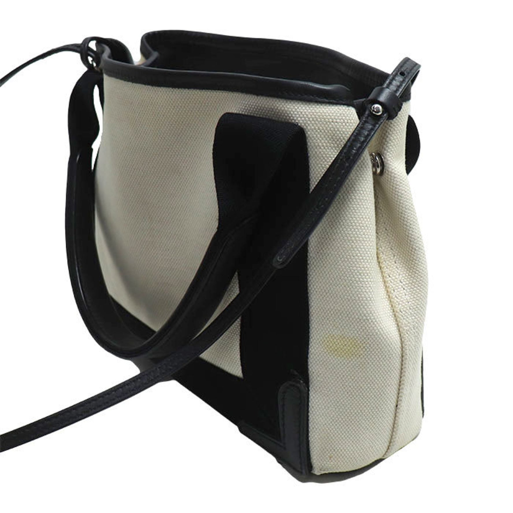 BALENCIAGA Navy Cabas XS Shoulder Bag Natural/Black