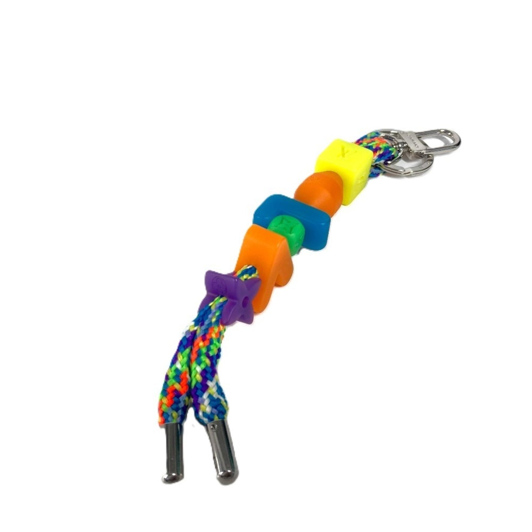 Louis Vuitton Porte Cle LV Play Key Ring Bag Charm Holder Plastic Metal Multicolor