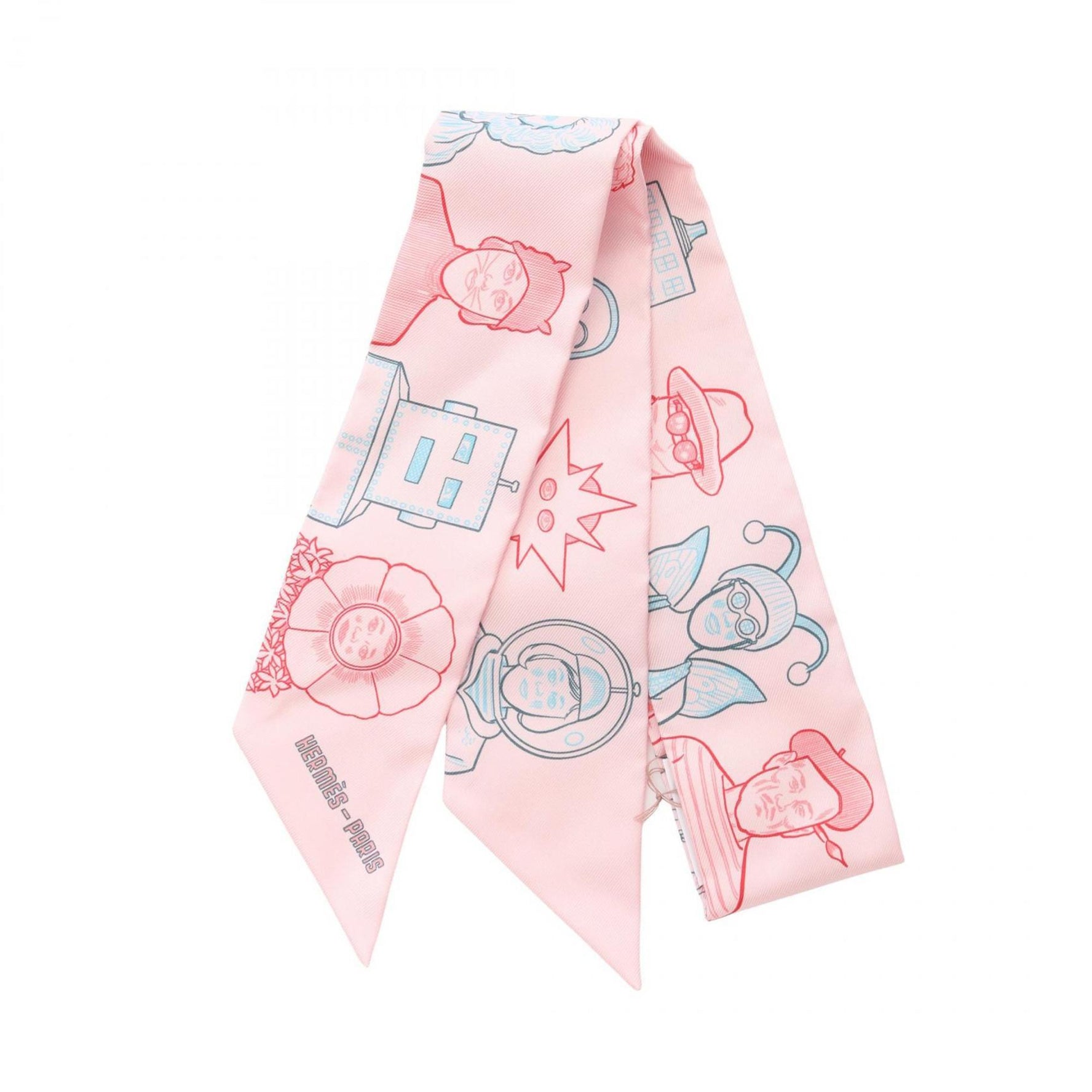 Hermes Hermès Twilly Dress Code Scarf, Silk, Pink, Multicolor