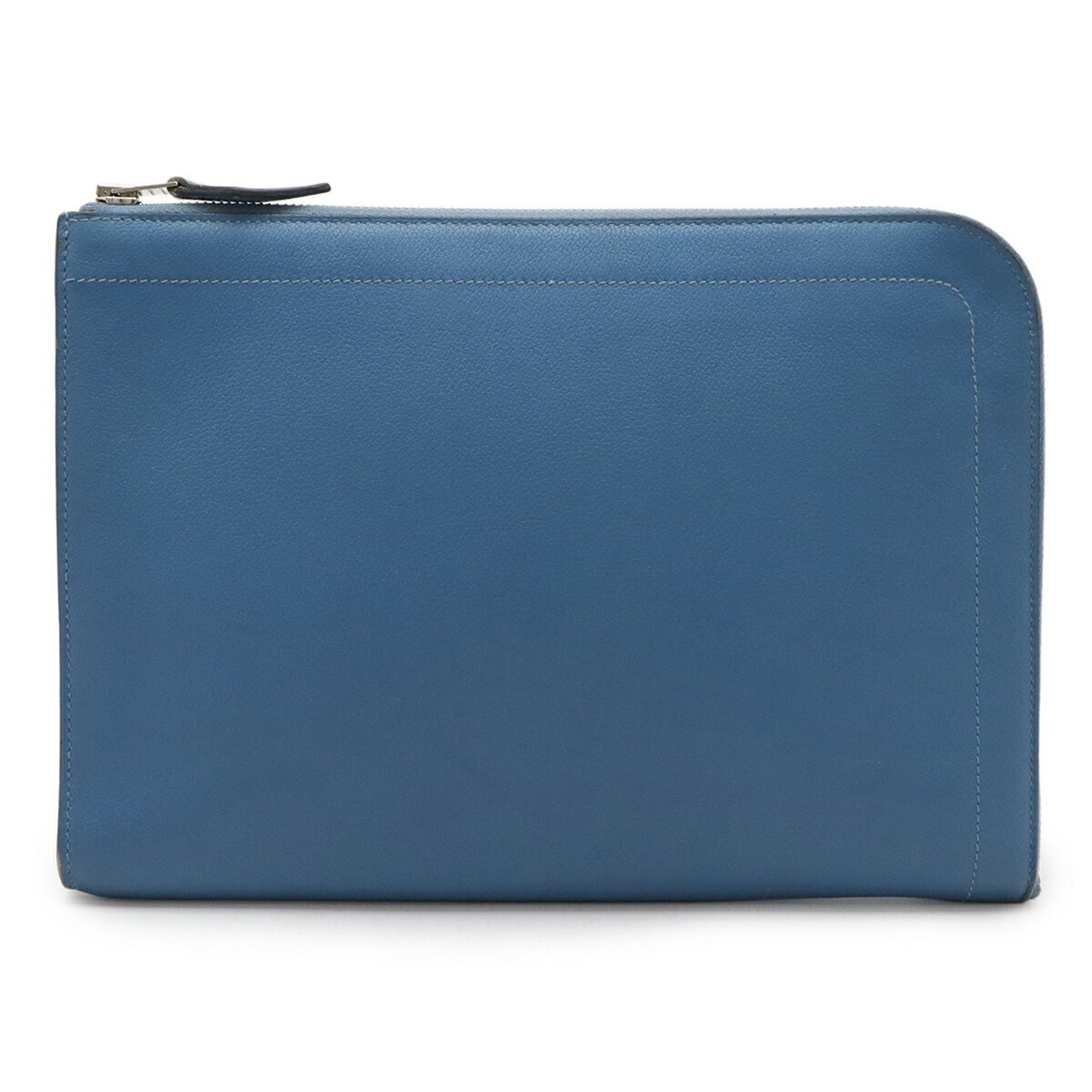 HERMES Zip Tablet Second Bag Clutch L-Shaped Evercolor Leather D Stamp