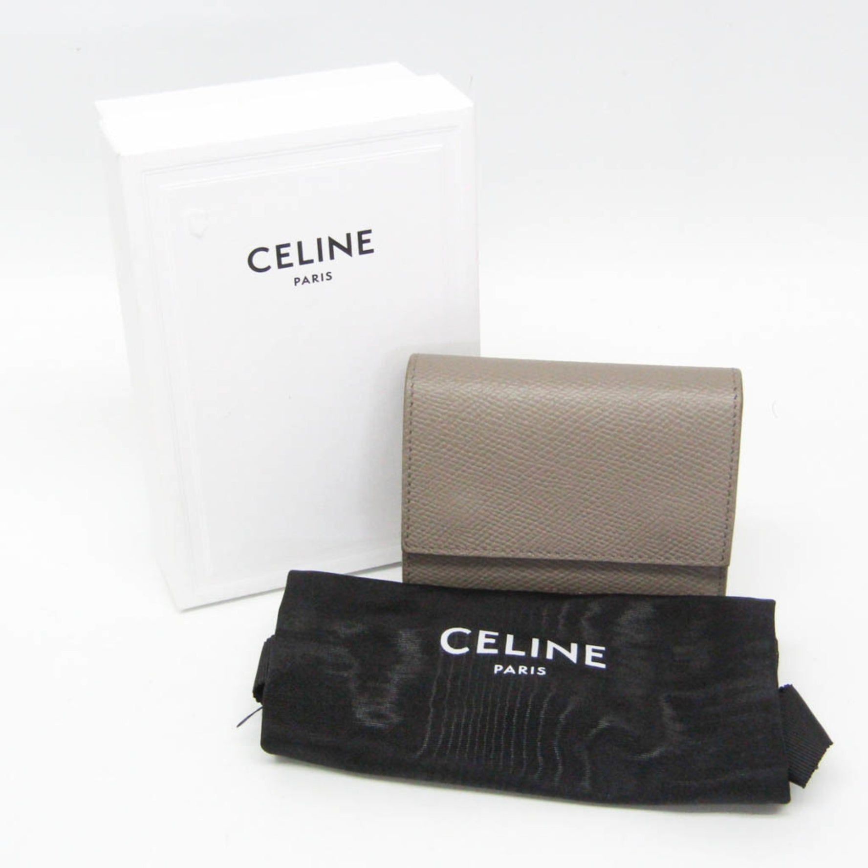 Celine Small Triford Wallet Embossed Calf Leather Wallet (tri-fold)