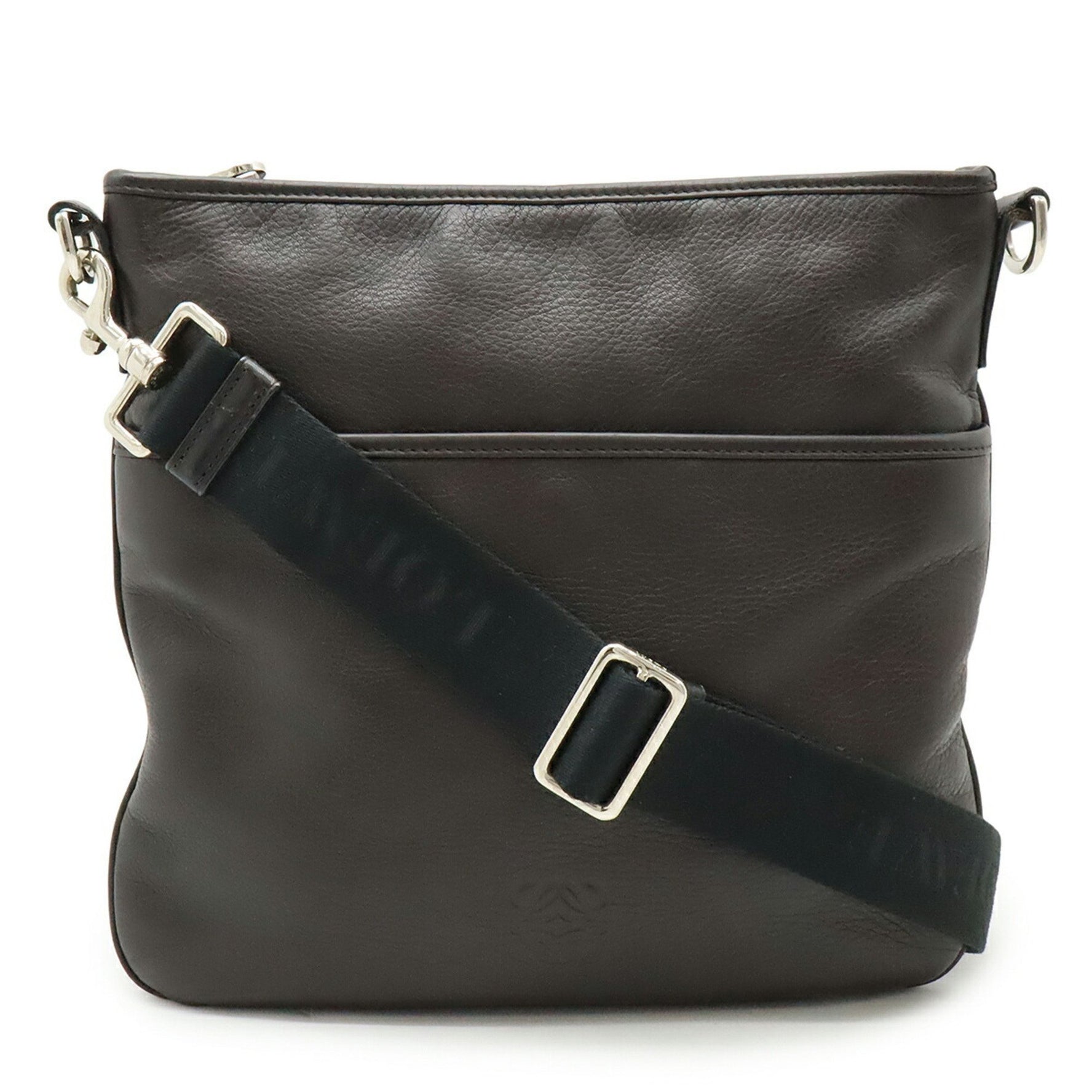 LOEWE Anagram Shoulder Bag in Dark Brown Leather