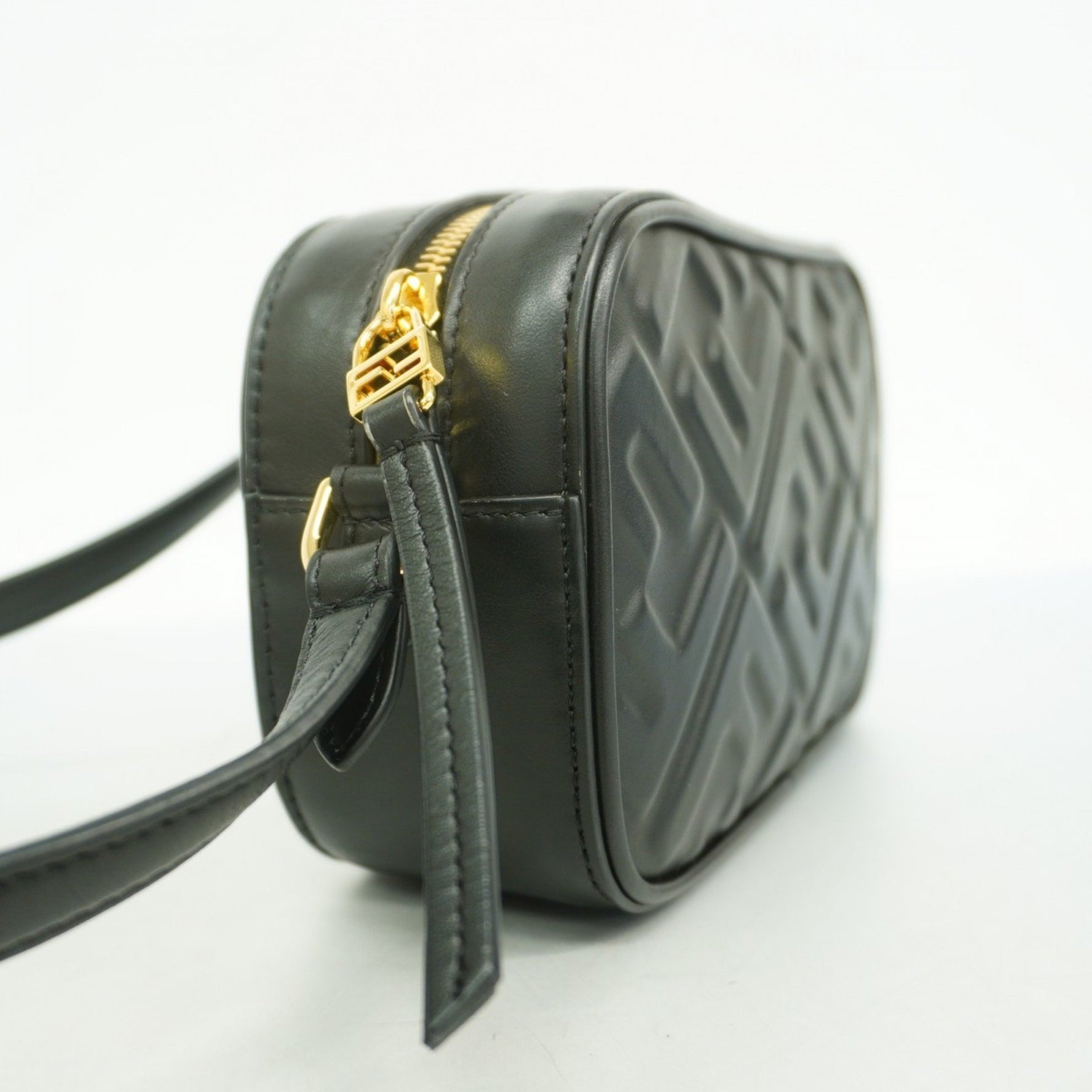 Fendi Embossed Leather Shoulder Bag