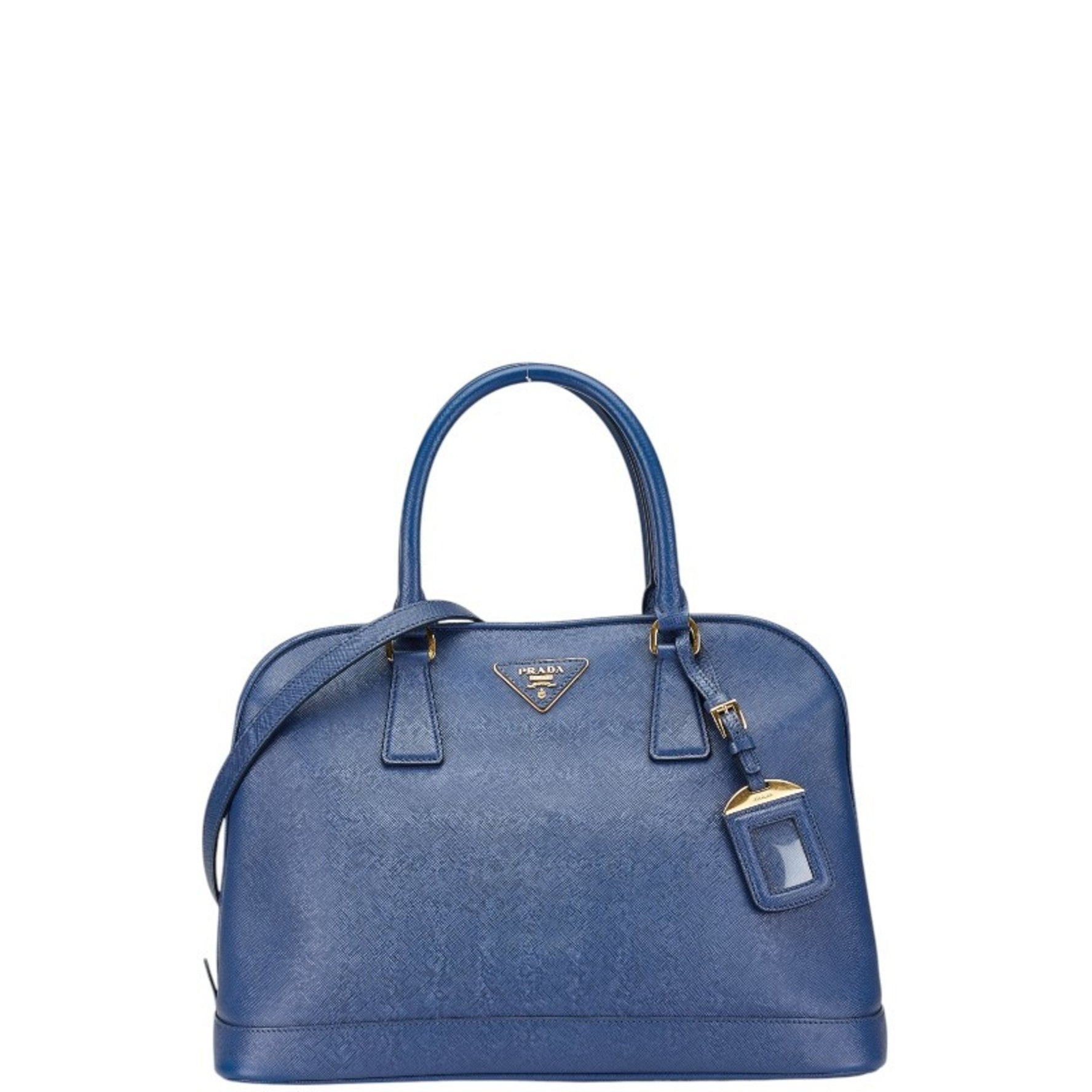 Prada Triangle Plate Shoulder Bag Handbag Saffiano Leather