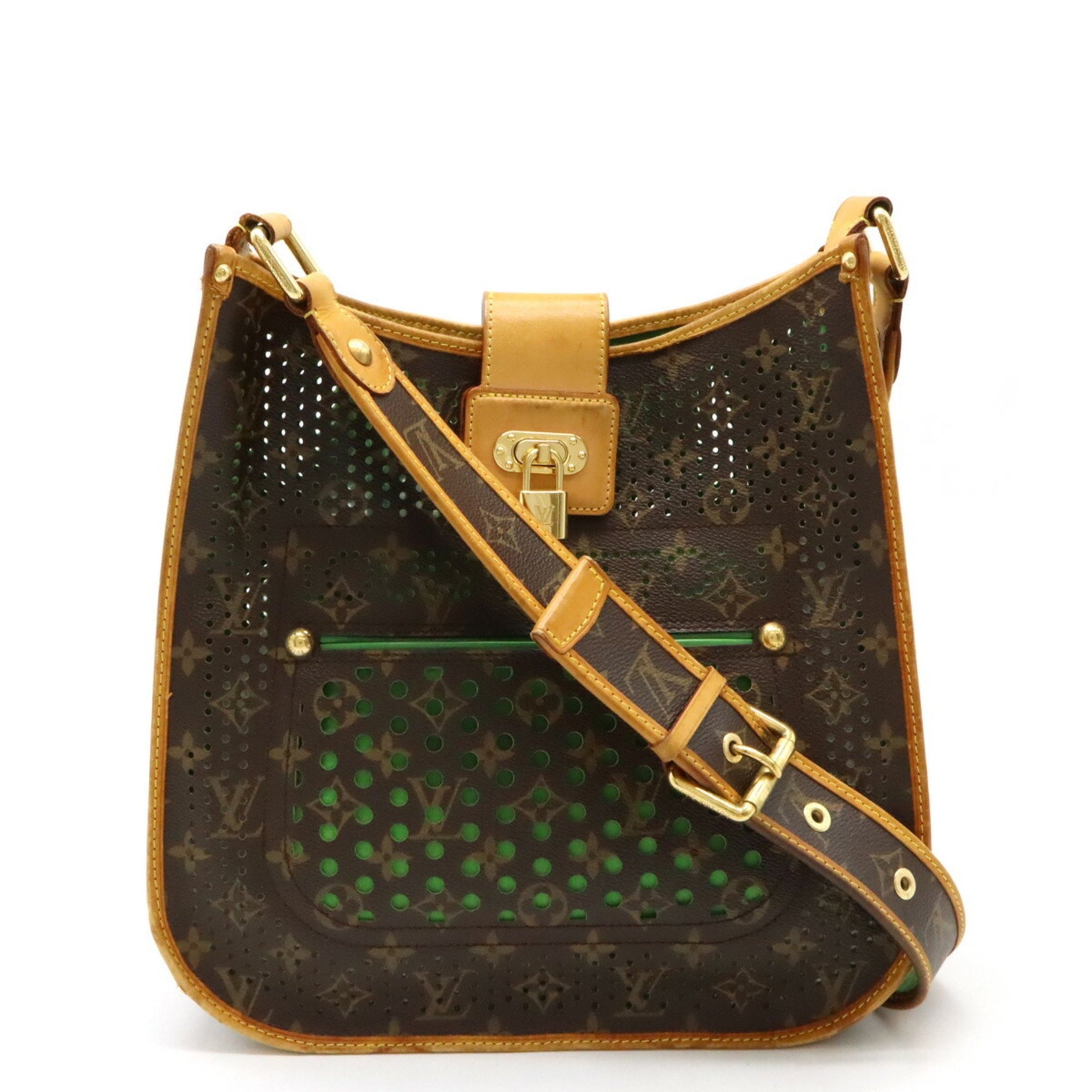 Louis Vuitton Monogram Perforated Musette Shoulder Bag Punching Vert Green