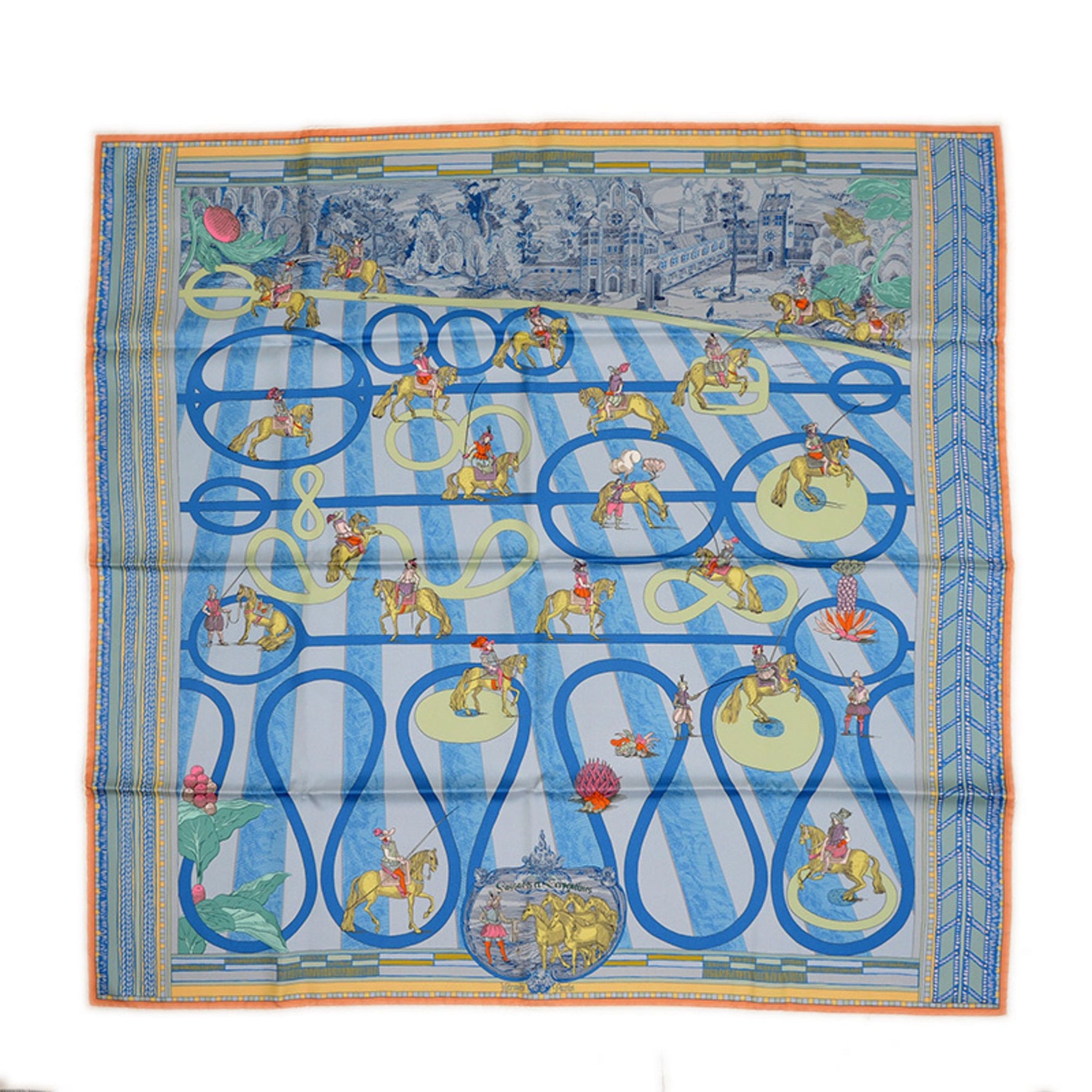 Hermes Carre 90 Scarf/Muffler Double Face Passades et Serpentines