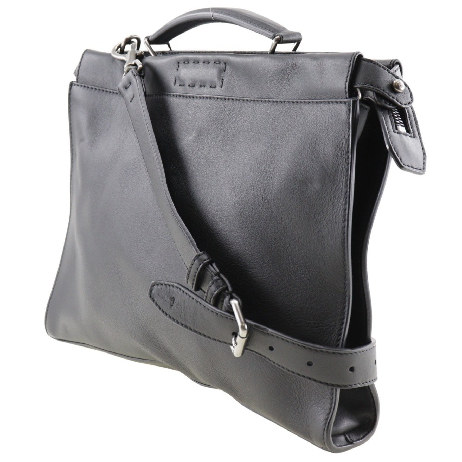 FENDI Peekaboo Business Bag Seria Shoulder Calf Made in Italy Open