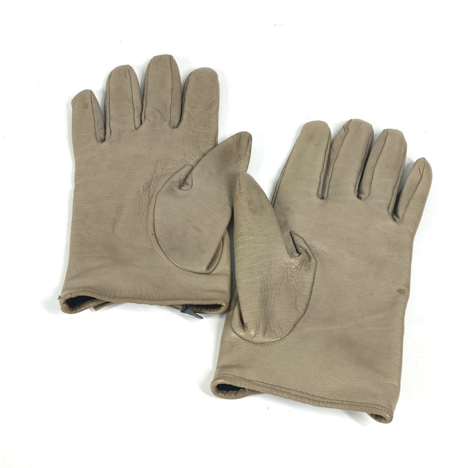 GUCCI Ribbon Wood Bamboo Gloves Leather