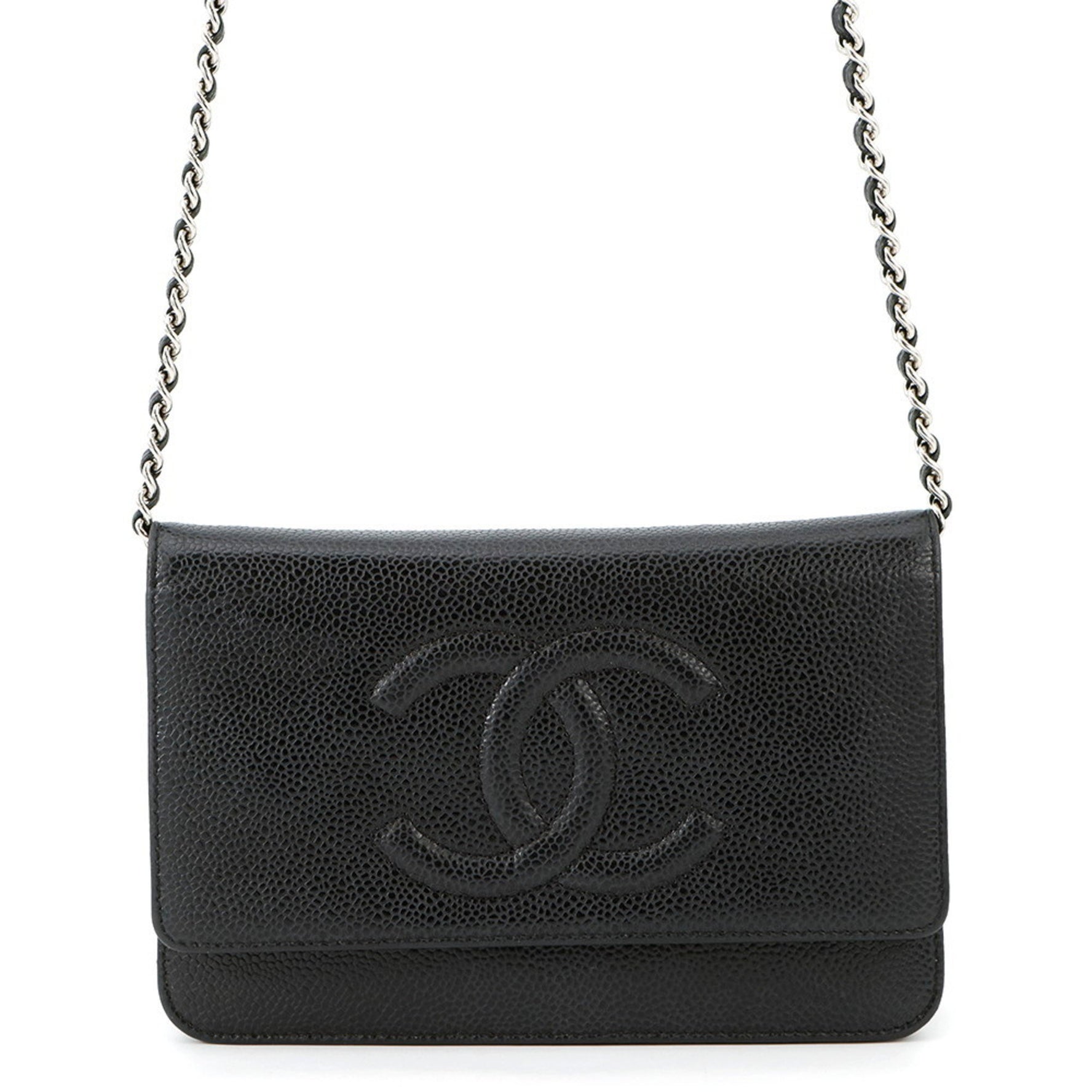 Chanel Chain Wallet with Coco Mark and Caviar Skin 8654 Shoulder Bag