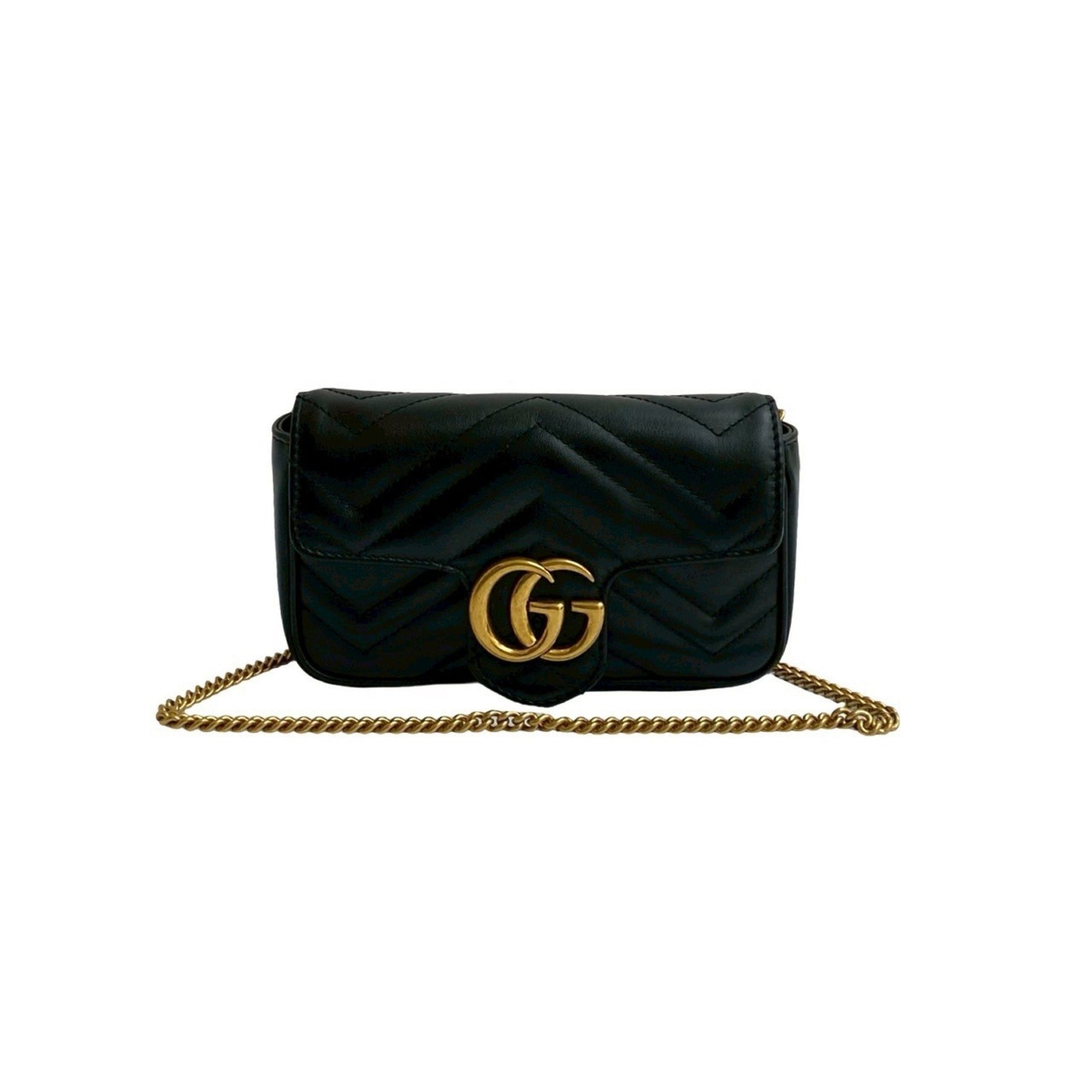 GUCCI GG Marmont Quilted Small Leather Chain Shoulder Bag