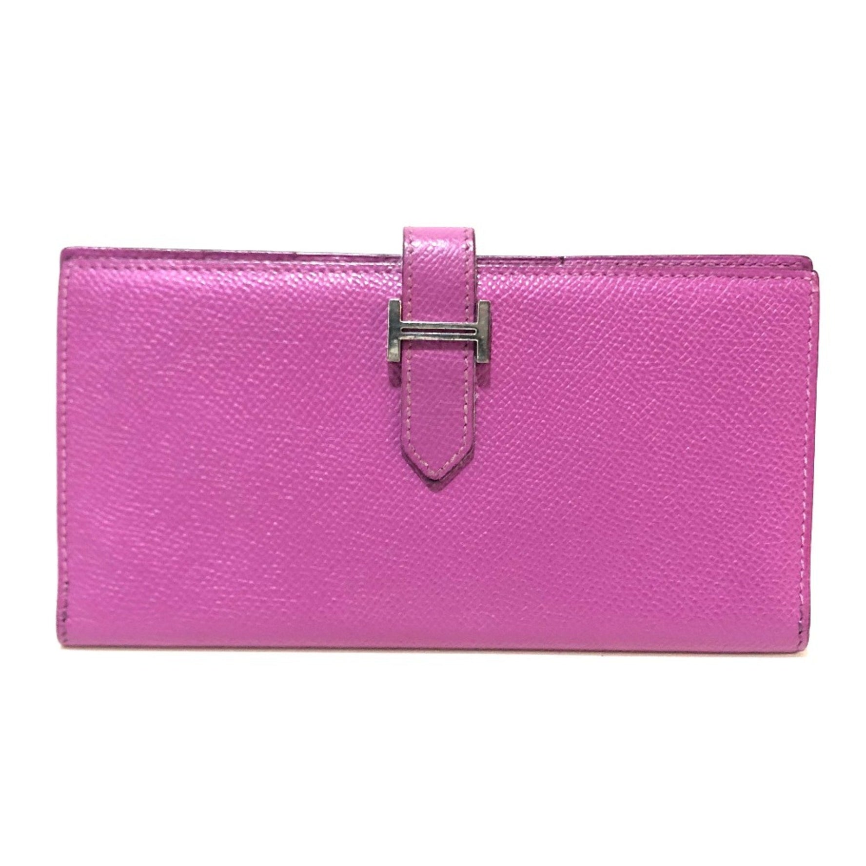 Hermes Bearn Bifold Long Wallet Long Wallet SilverHardware cyclamen