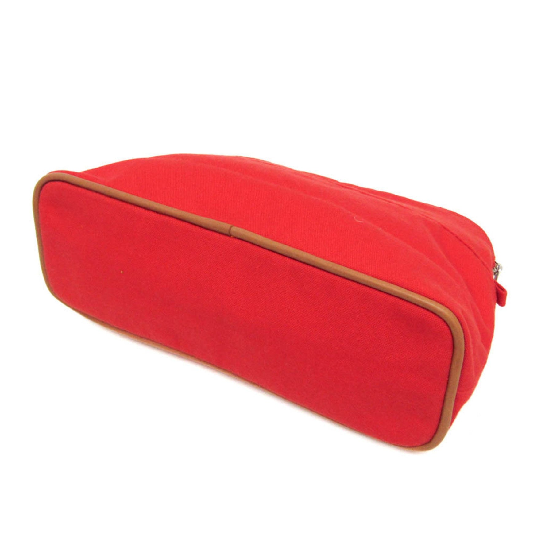 Hermes Bolide Pouch MM Men,Women Cotton,Leather Pouch Brown,Orange