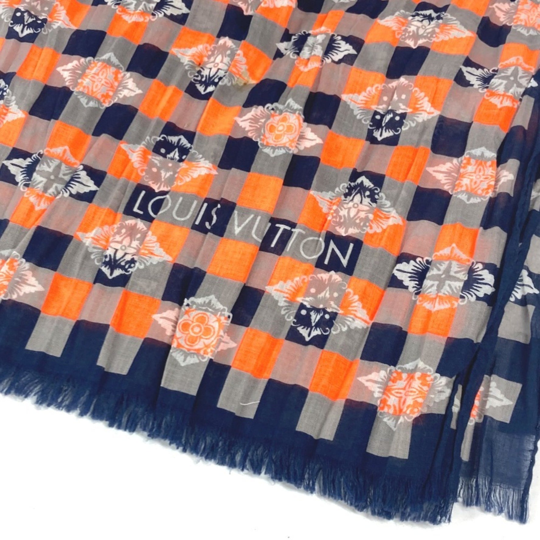 Louis Vuitton Shawl Stole Cotton Orange