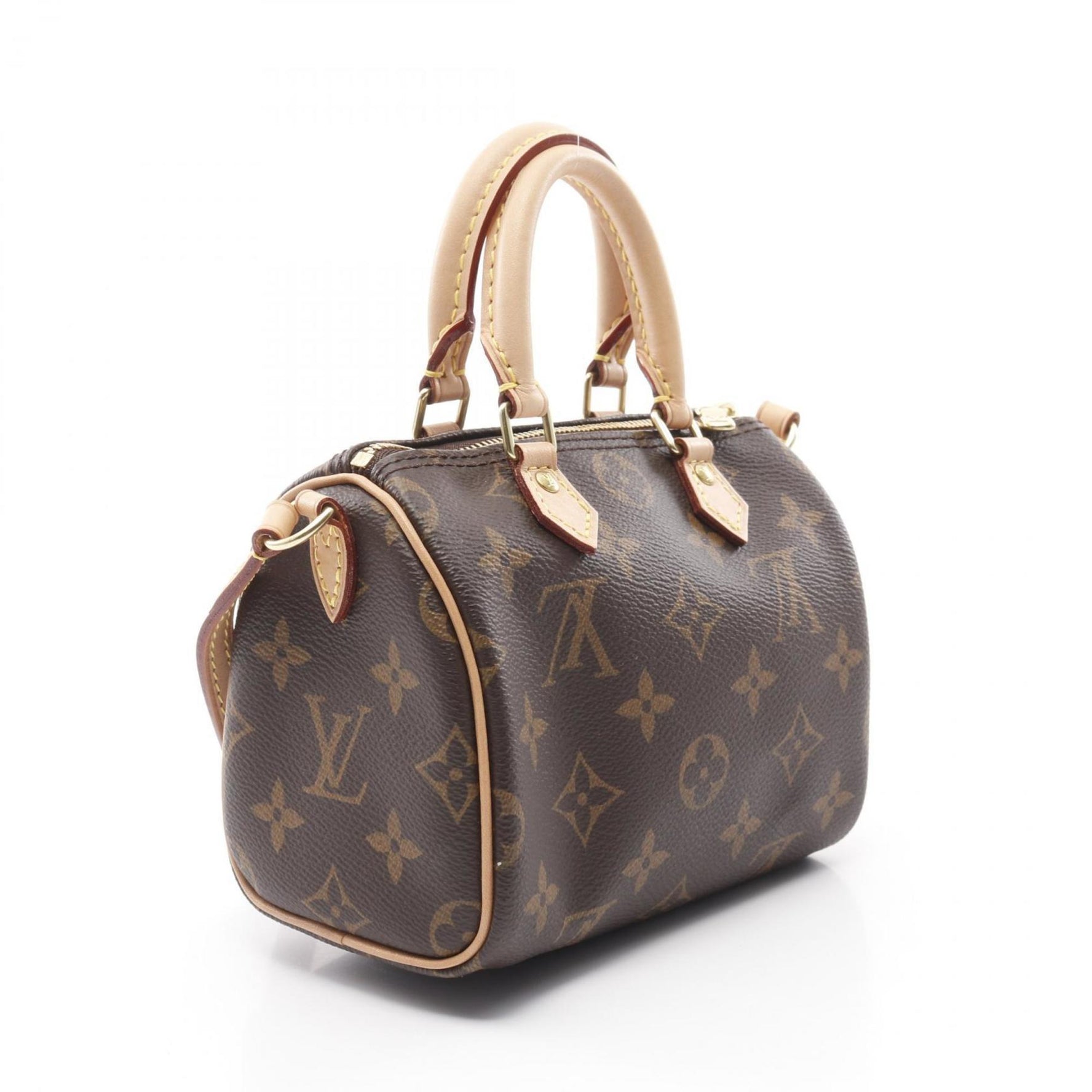 Louis Vuitton Nano Speedy Shoulder Bag, Coated Canvas and Leather, Monogram