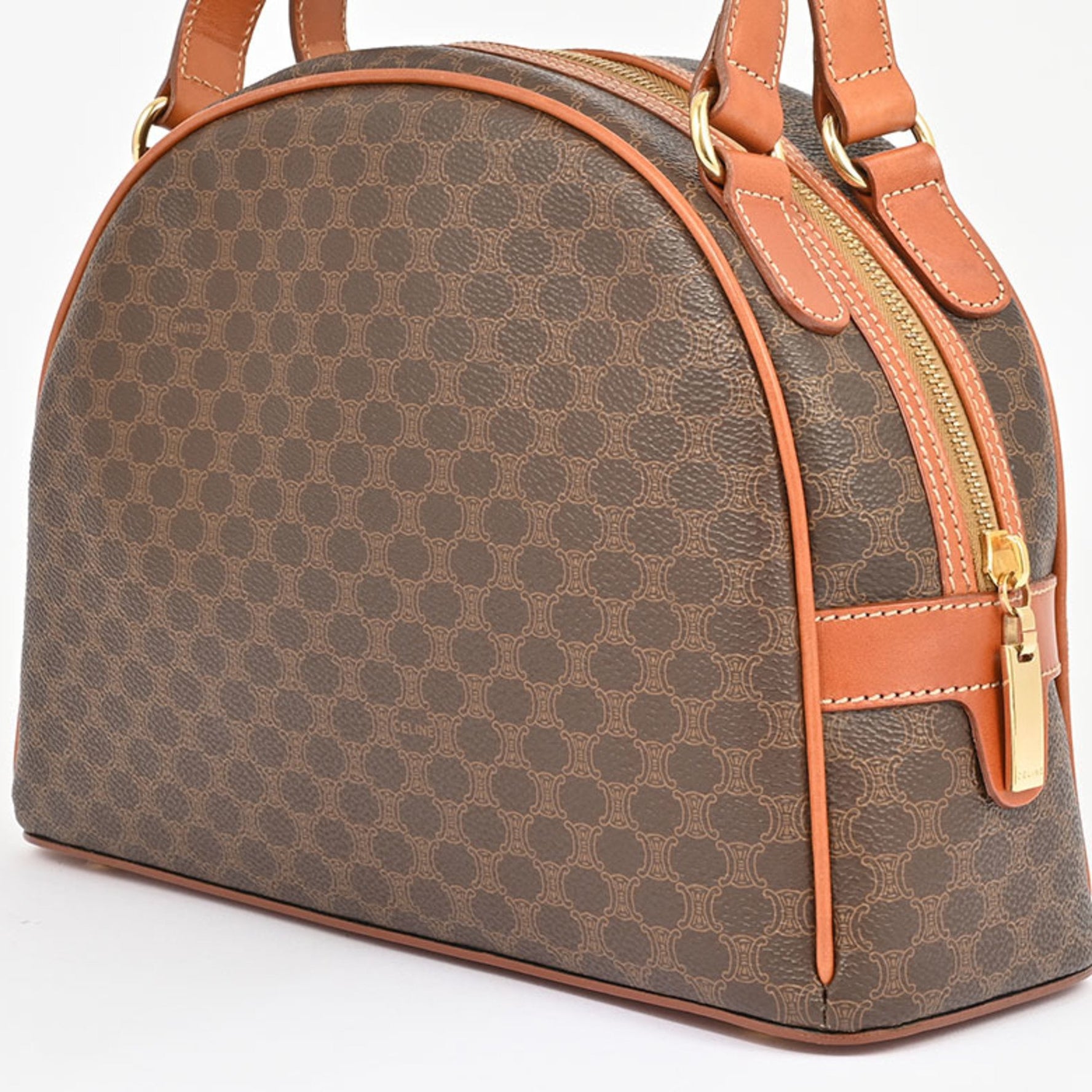 Celine Macadam Handbag PVC | Leather Round Half Moon Old