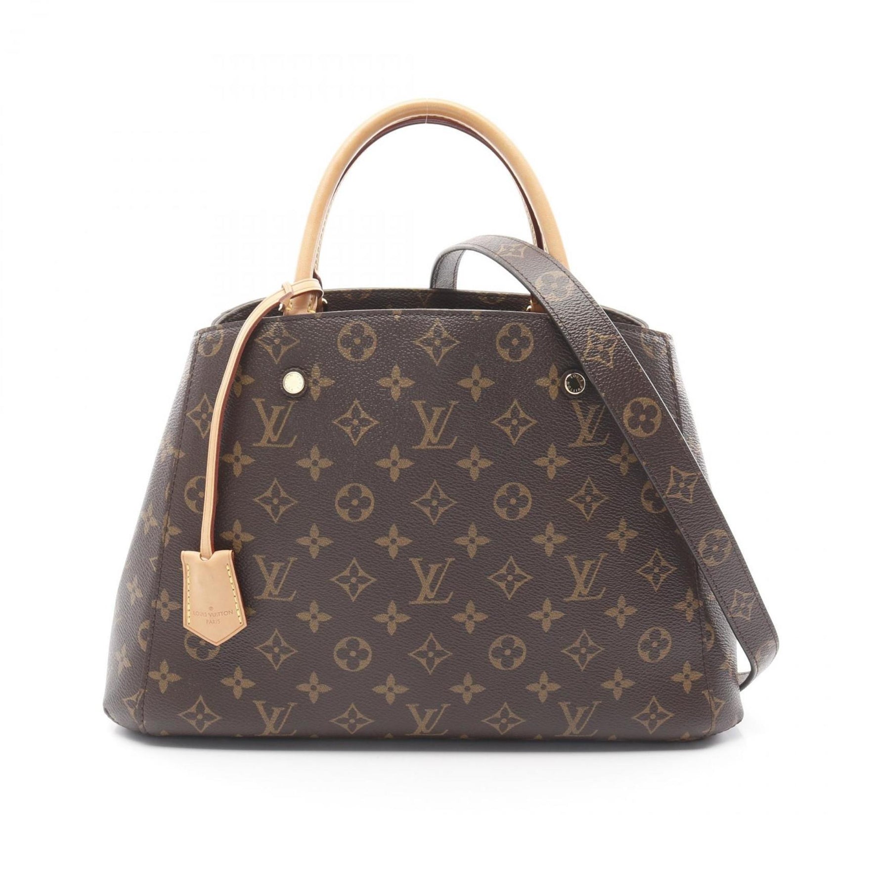Louis Vuitton Montaigne MM Handbag Coated Canvas Leather Monogram