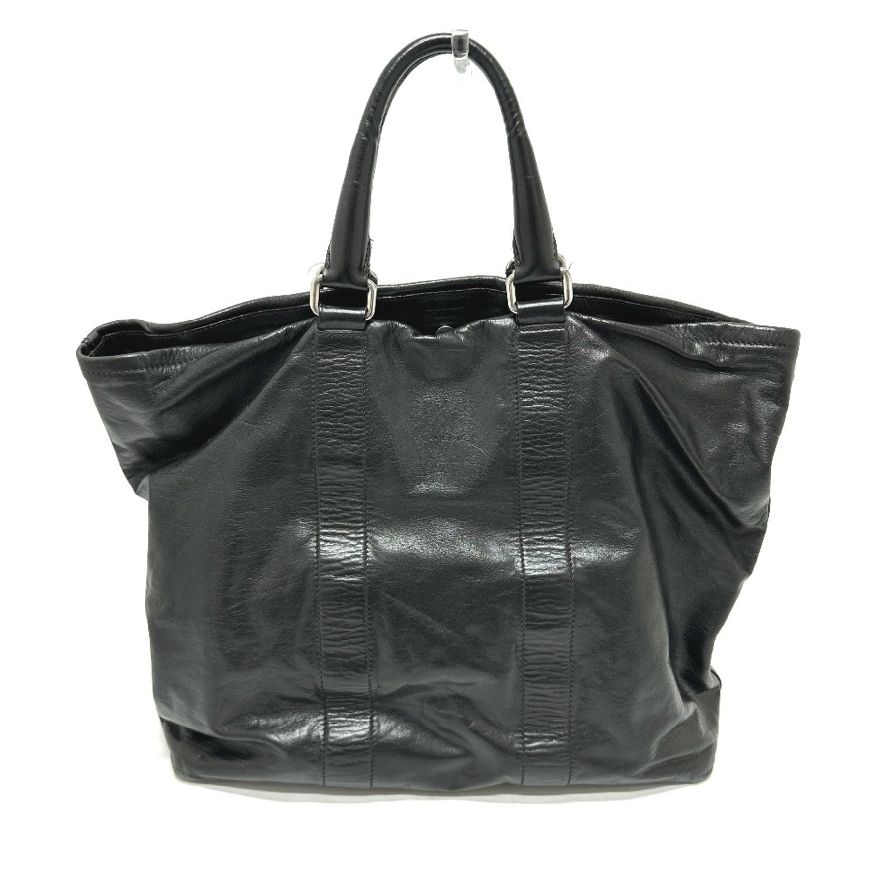PRADA Logo Tote Bag Leather