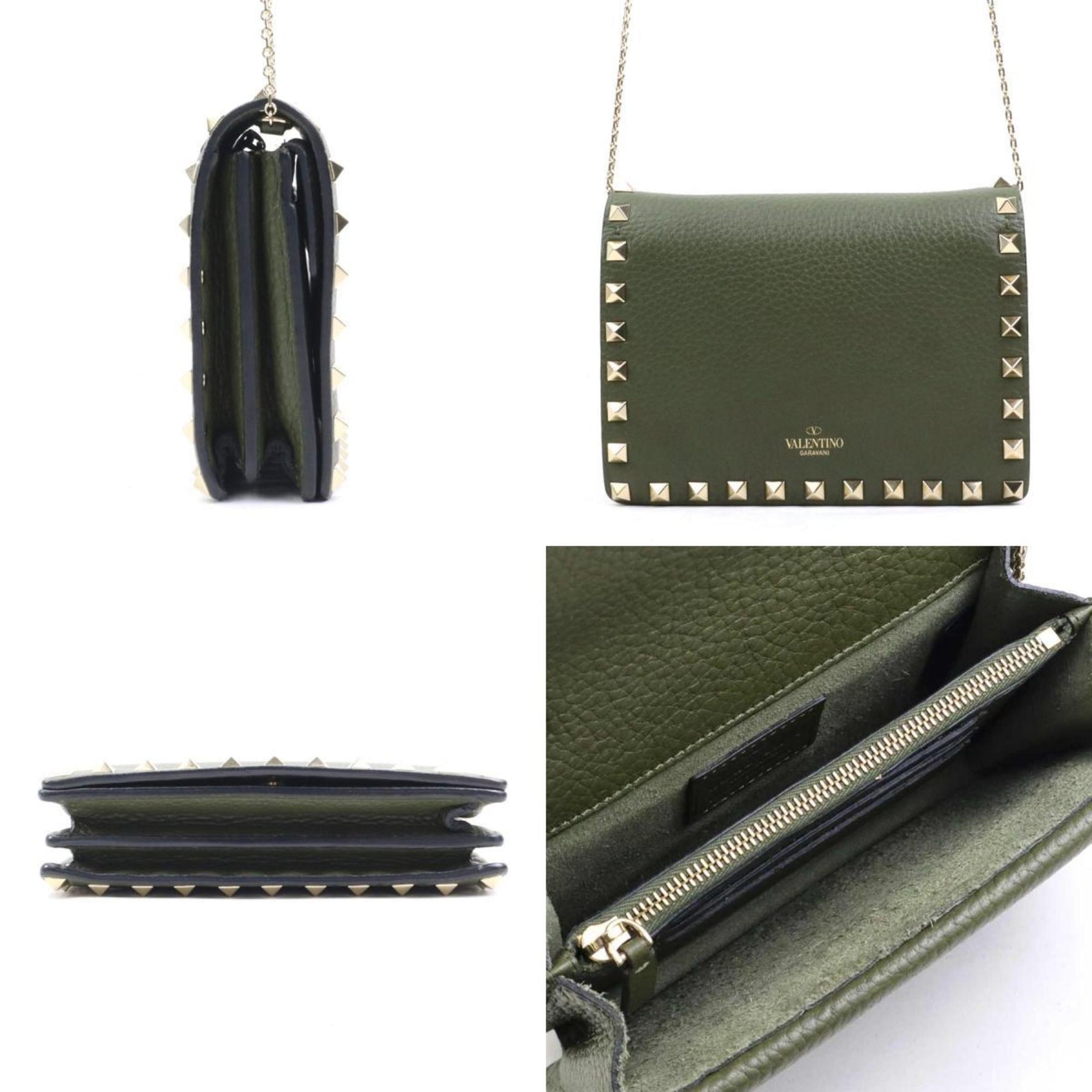 Valentino Garavani Leather Chain Wallet