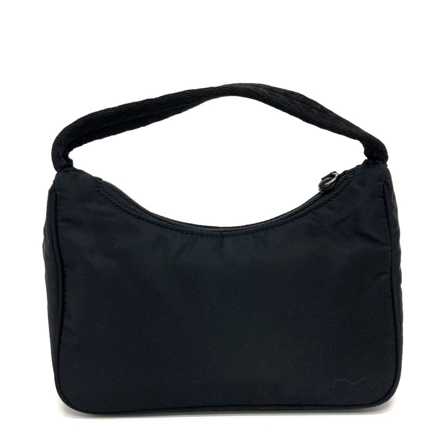 PRADA Prada MV515 Triangle Plate Handbag, Chiavant Bag, Nylon, Women's, Black