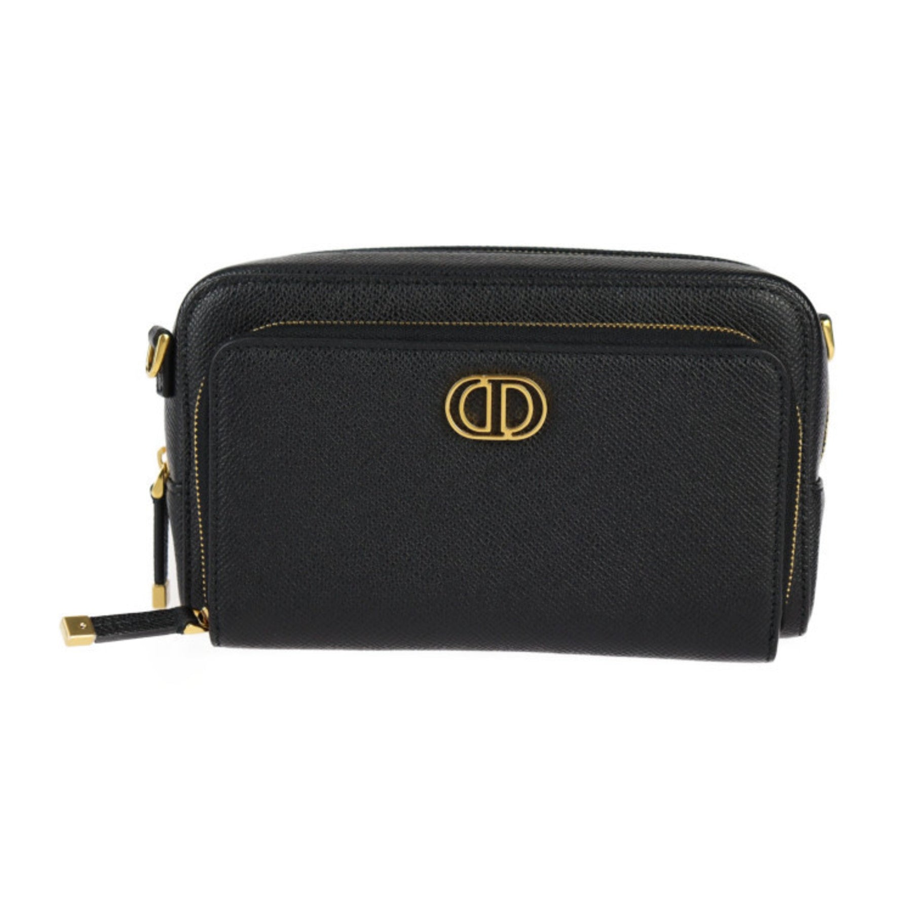 Christian Dior Caro Double Pouch Shoulder Bag Calfskin Second Clutch