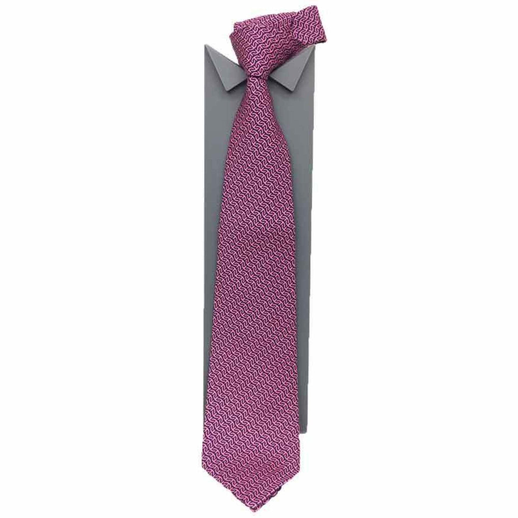Hermes tie 100% silk WILD CHAINS MARIN/ROSE VIF navy pink