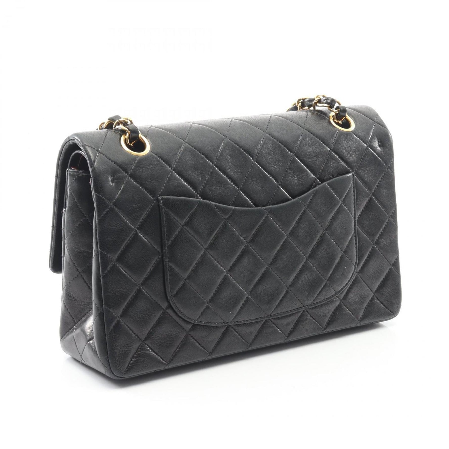 CHANEL Matelasse Double Flap Shoulder Bag in Lambskin Leather