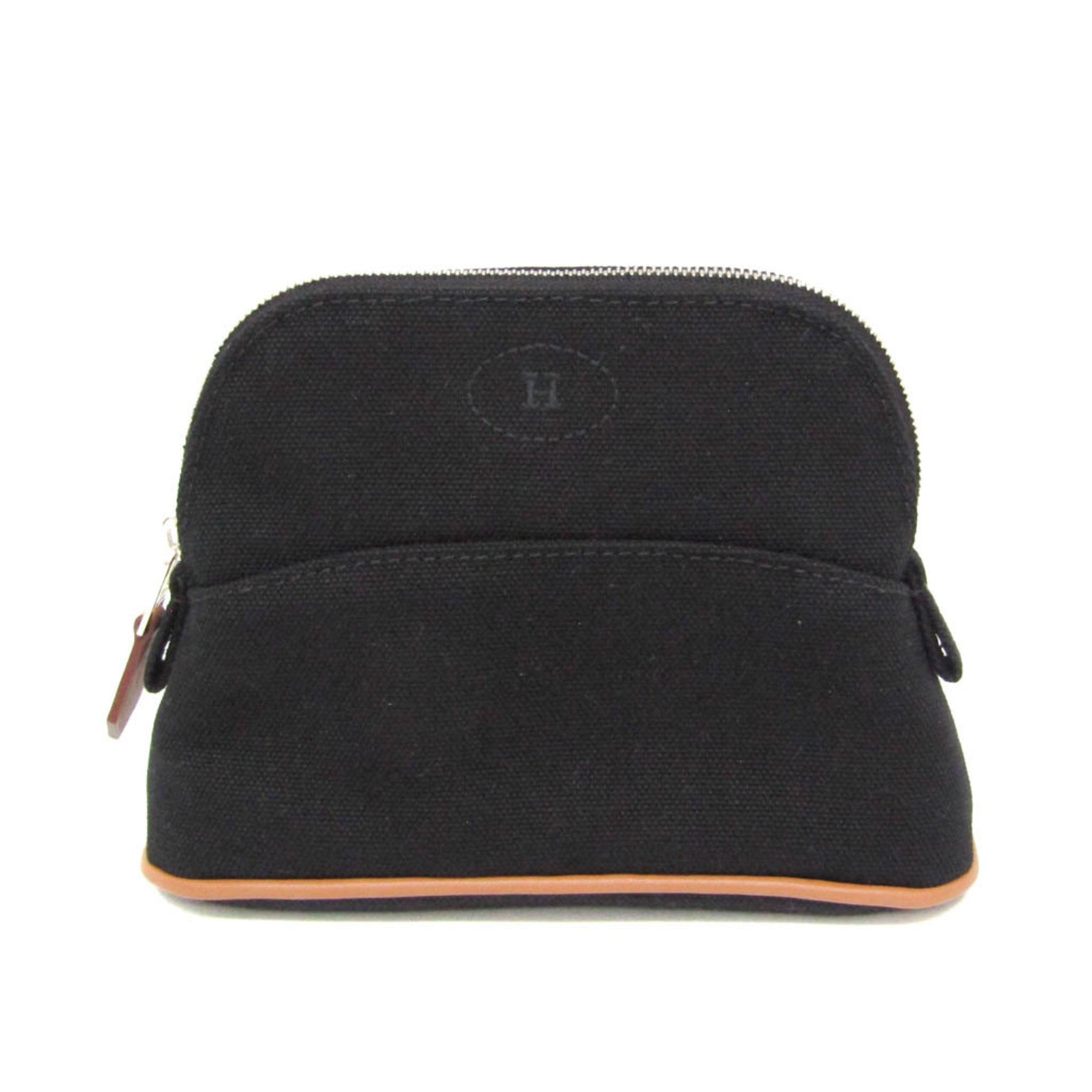 Hermes Bolide Mini Mini Cotton,Leather Pouch Black,Brown