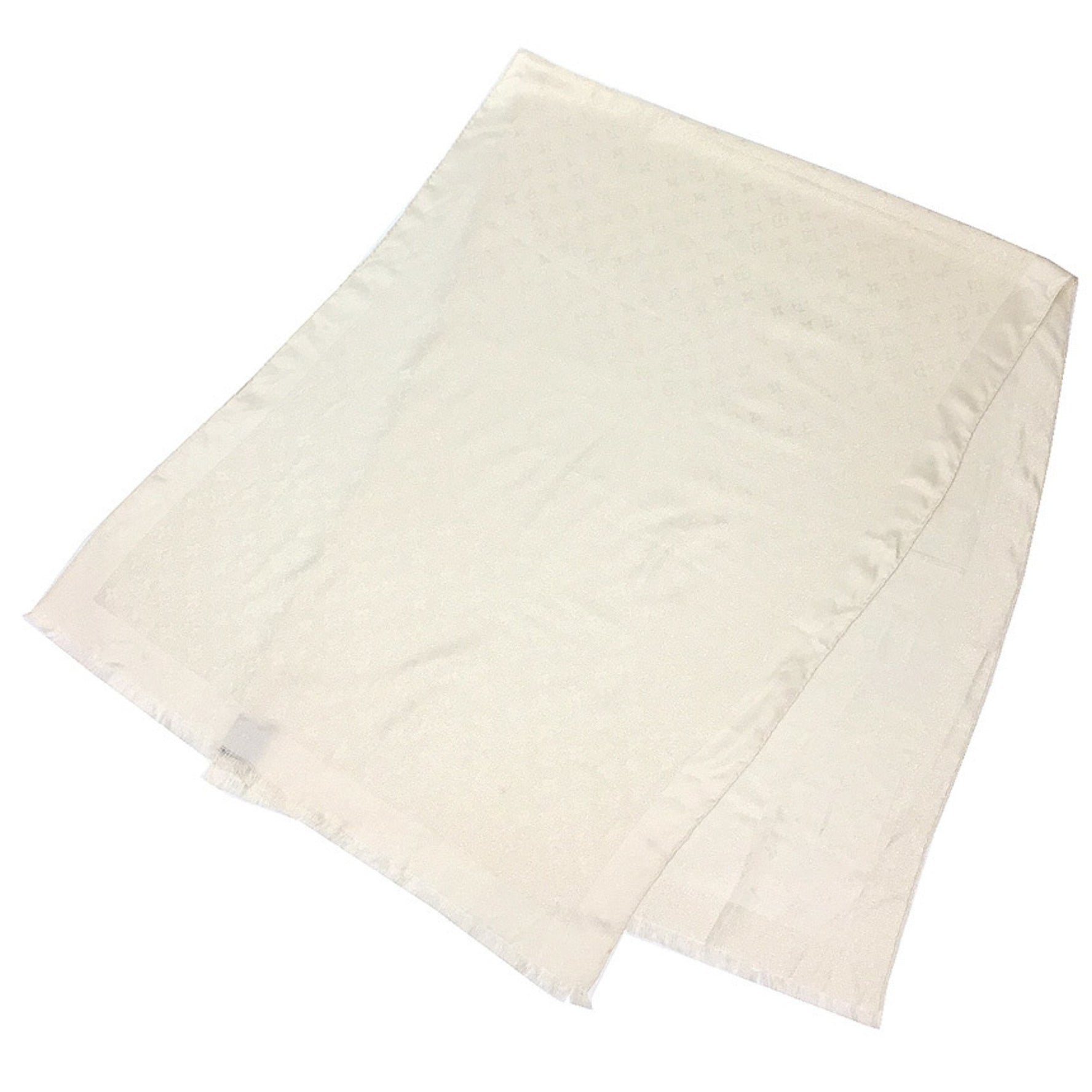 LOUIS VUITTON Etoile Monogram Shimmer Ivory White Silk Stole