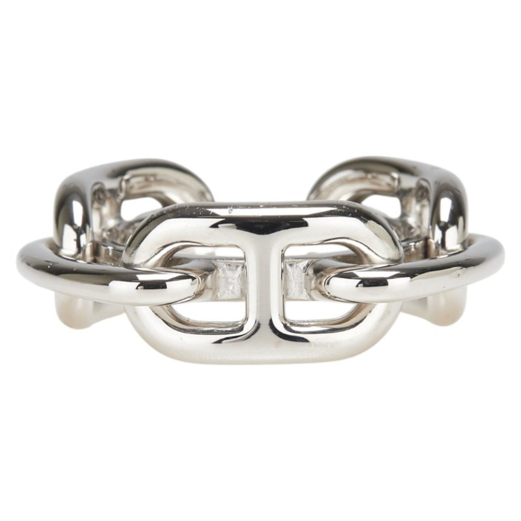 Hermès Legato Chaine d'Ancre Scarf Ring 90 Silver Metal HERMES