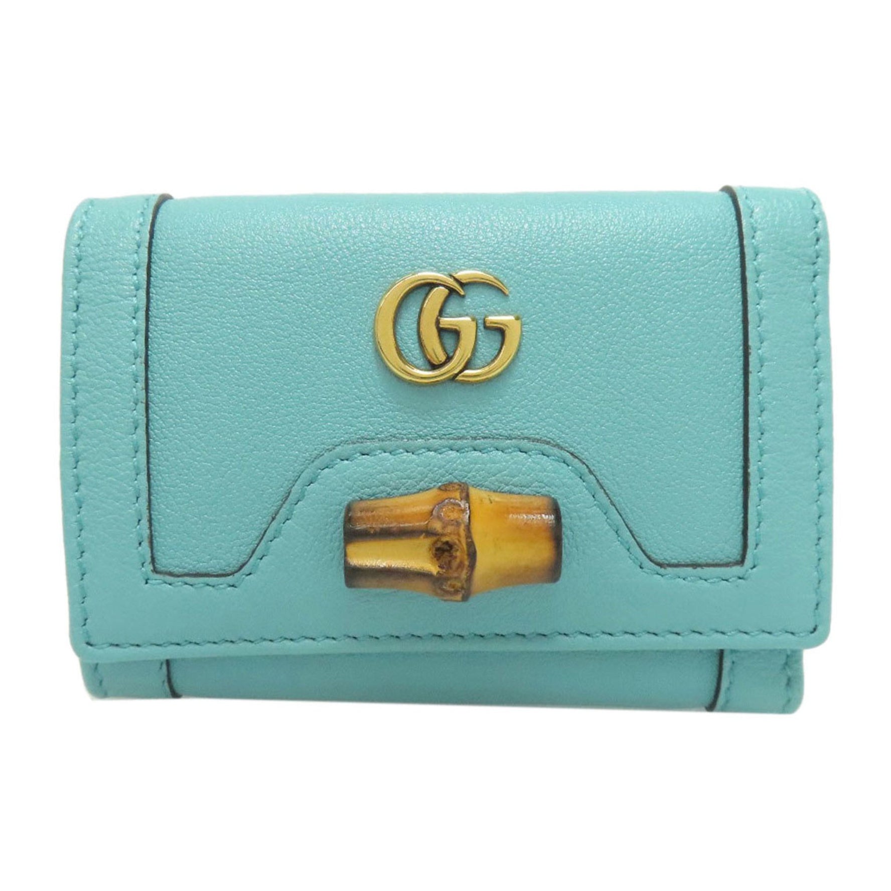 Gucci Diana Bamboo Compact Wallet, Bifold Wallet in Calfskin