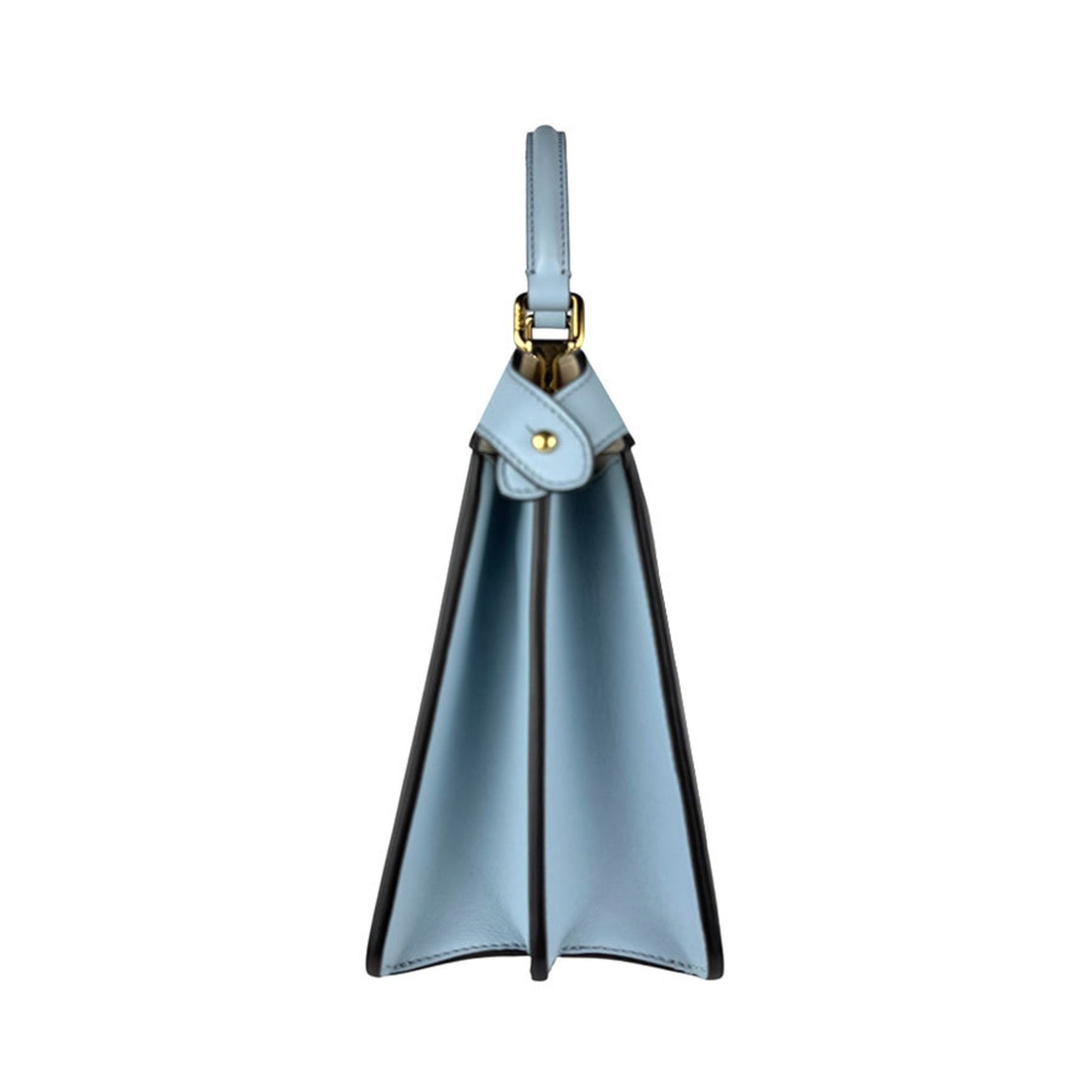 Fendi ISeeU Peekaboo Handbag Shoulder Bag in Light Blue and Gold Leather
